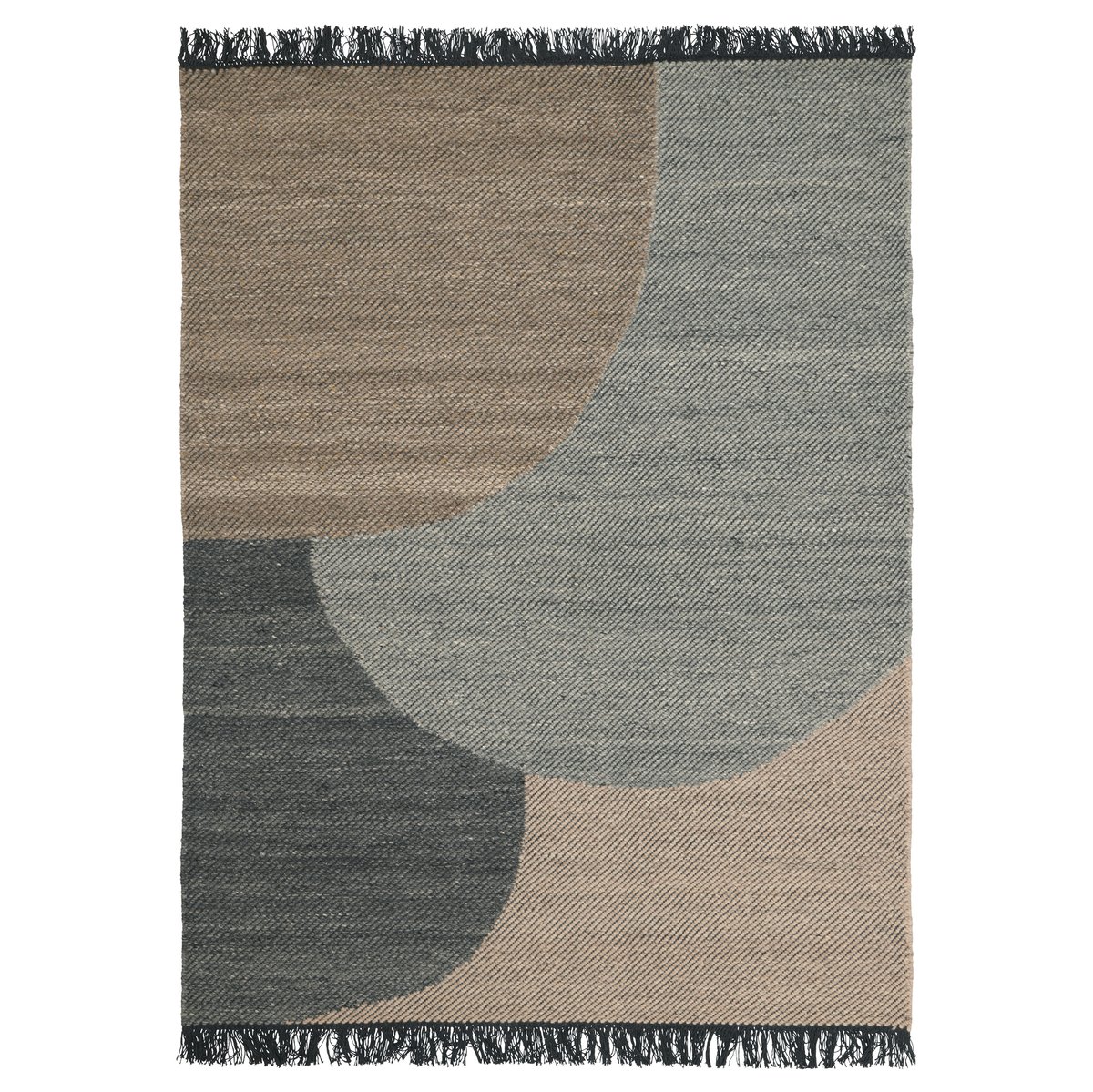 Linie Design Eik wool carpet 170x240 cm charcoal | Scandinavian Design | Wool rugs | Brown