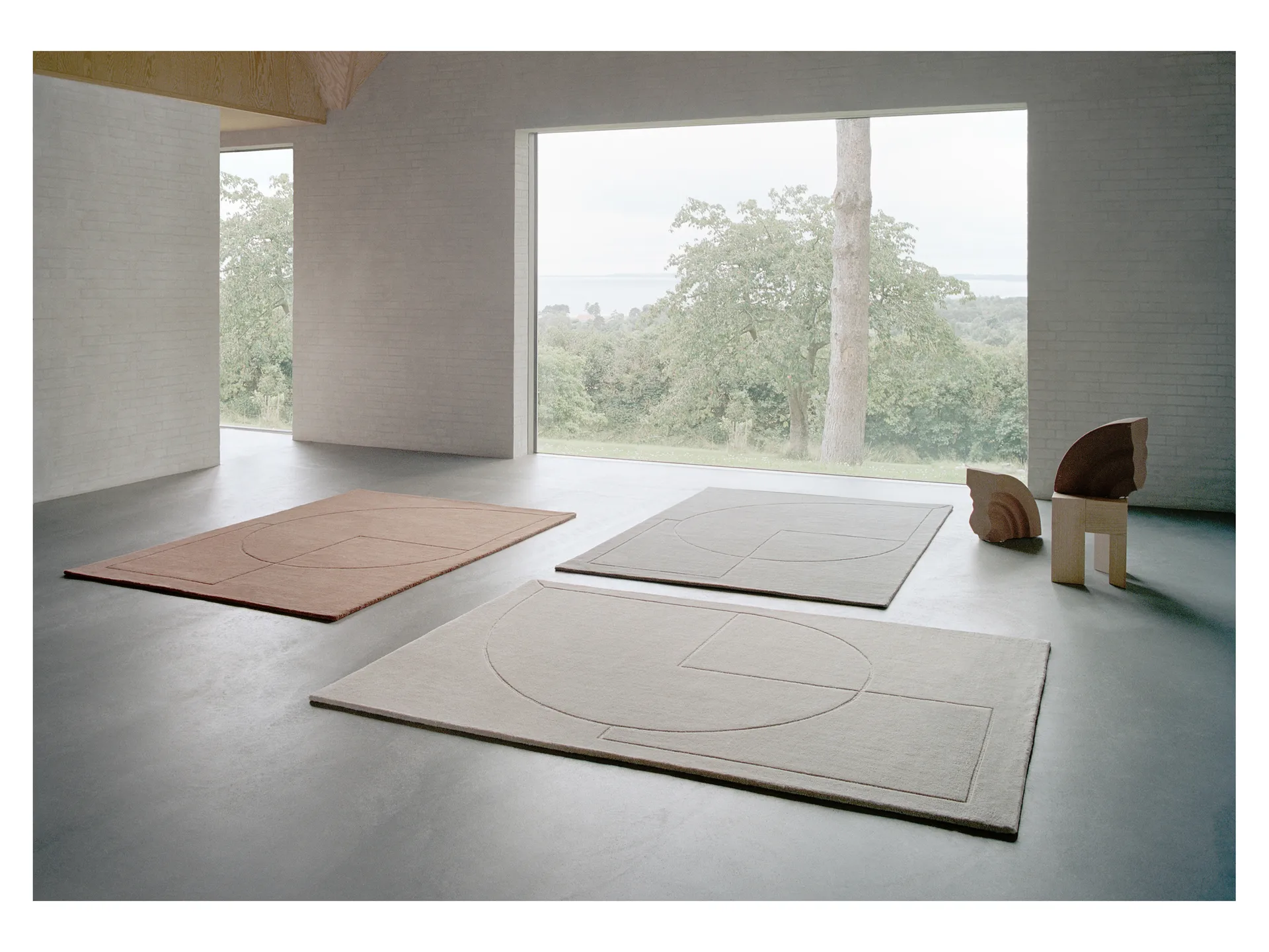 Lineal Poem wool carpet, Grey. 170x240 cm Linie Design
