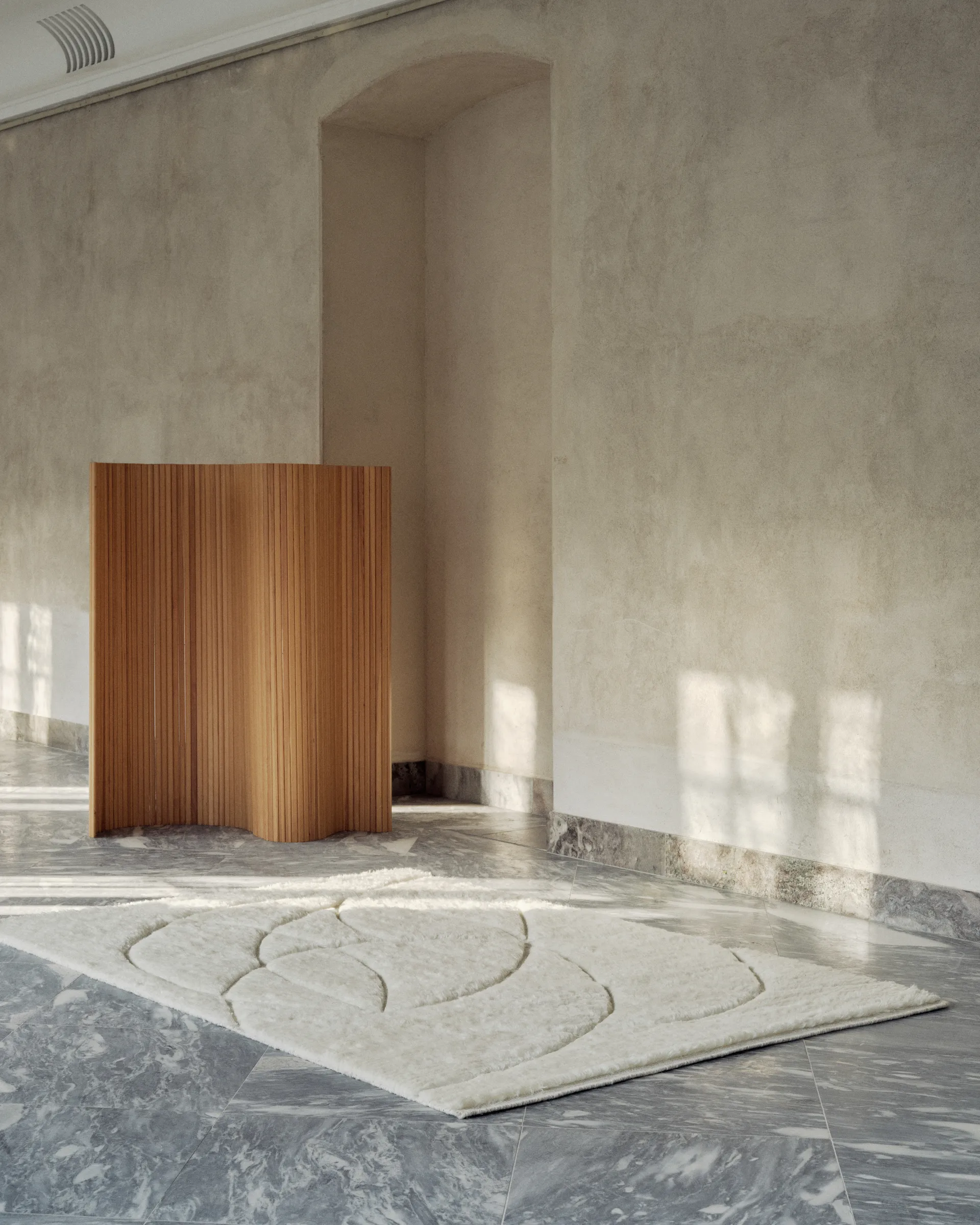 Lineal Sweep wool carpet, White. 170x240 cm Linie Design