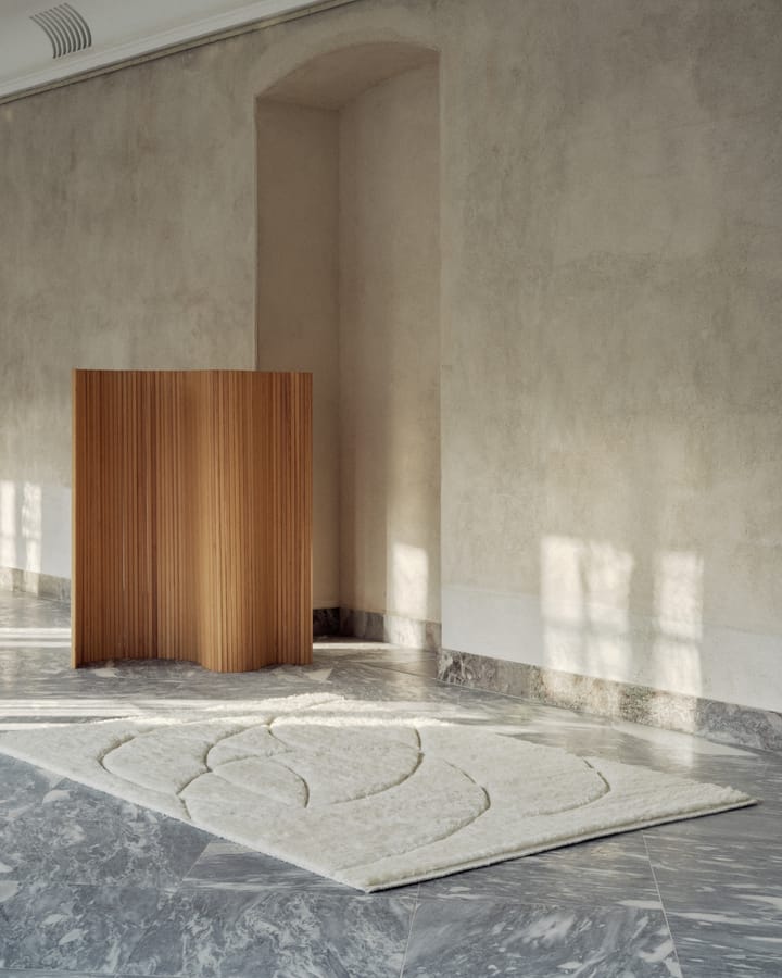 Lineal Sweep wool carpet, White. 170x240 cm Linie Design