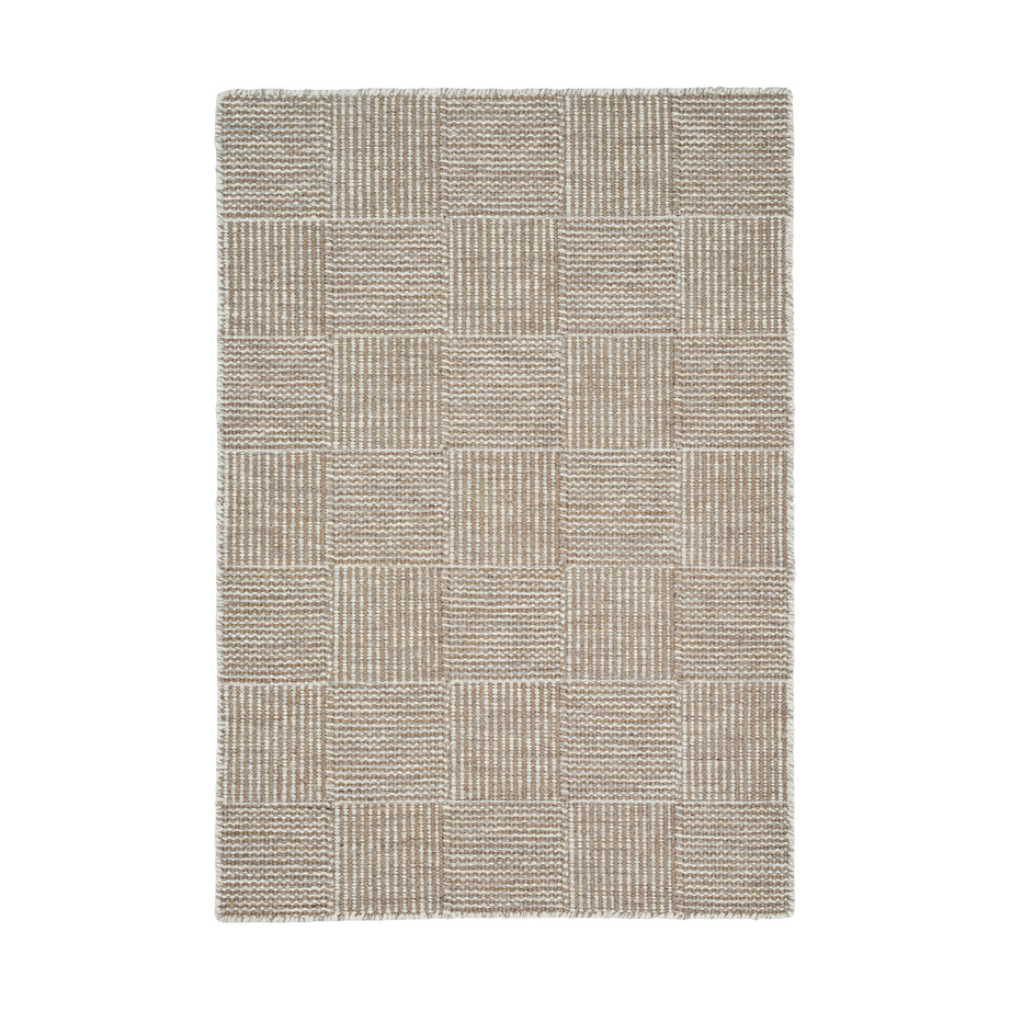 Linie Design Chess rug Light grey, 250x250 cm | Scandinavian Design | Fringe & Deep pile rugs | Grey