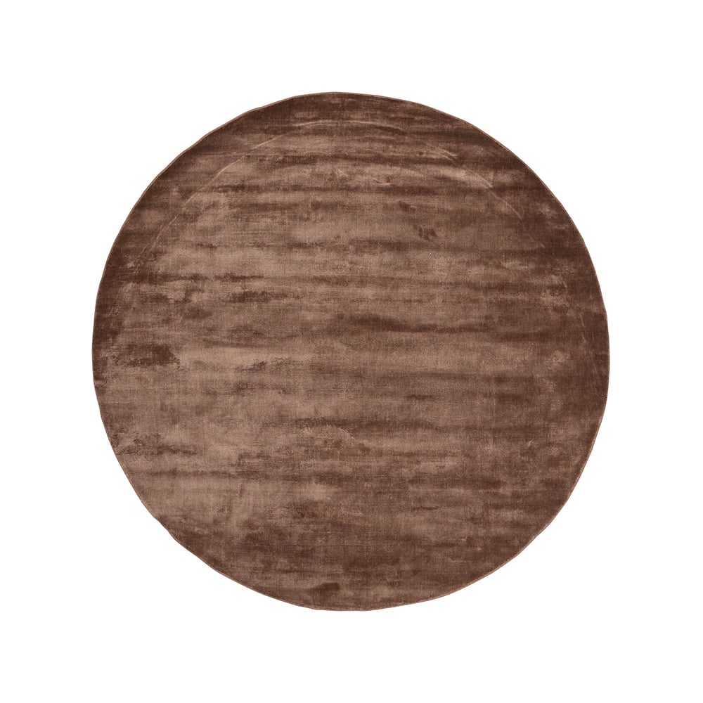 Linie Design Lucens rug round Amber | Scandinavian Design | Fringe & Deep pile rugs | Orange