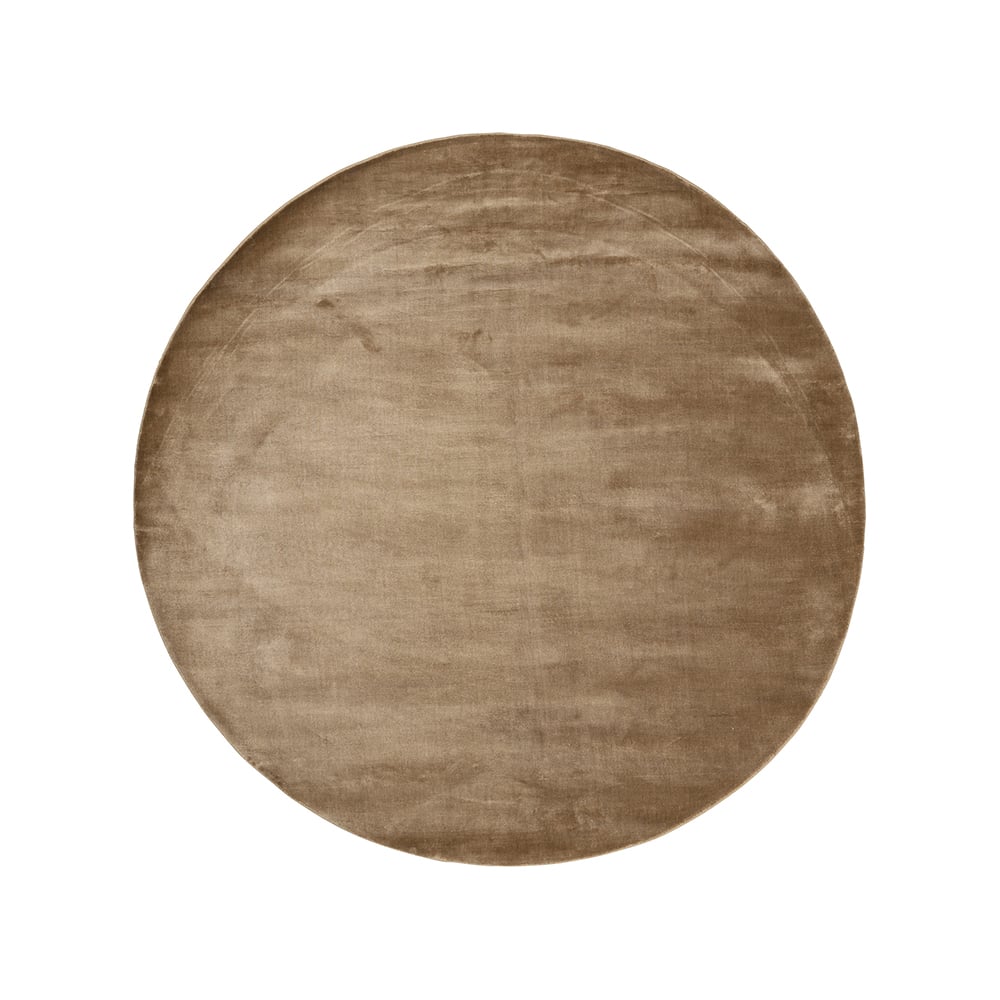 Linie Design Lucens rug round Mustard | Scandinavian Design | Fringe & Deep pile rugs | Yellow