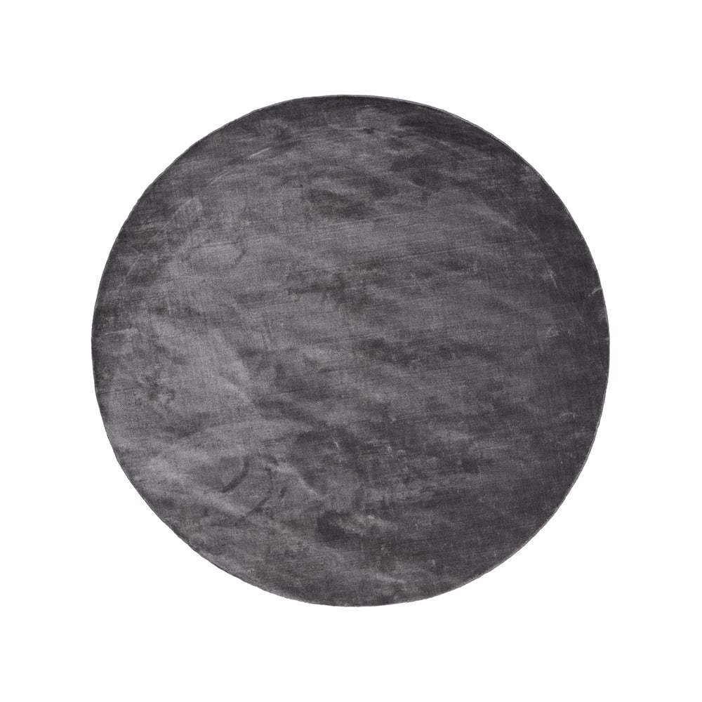 Linie Design Lucens rug round Steel | Scandinavian Design | Fringe & Deep pile rugs | Grey