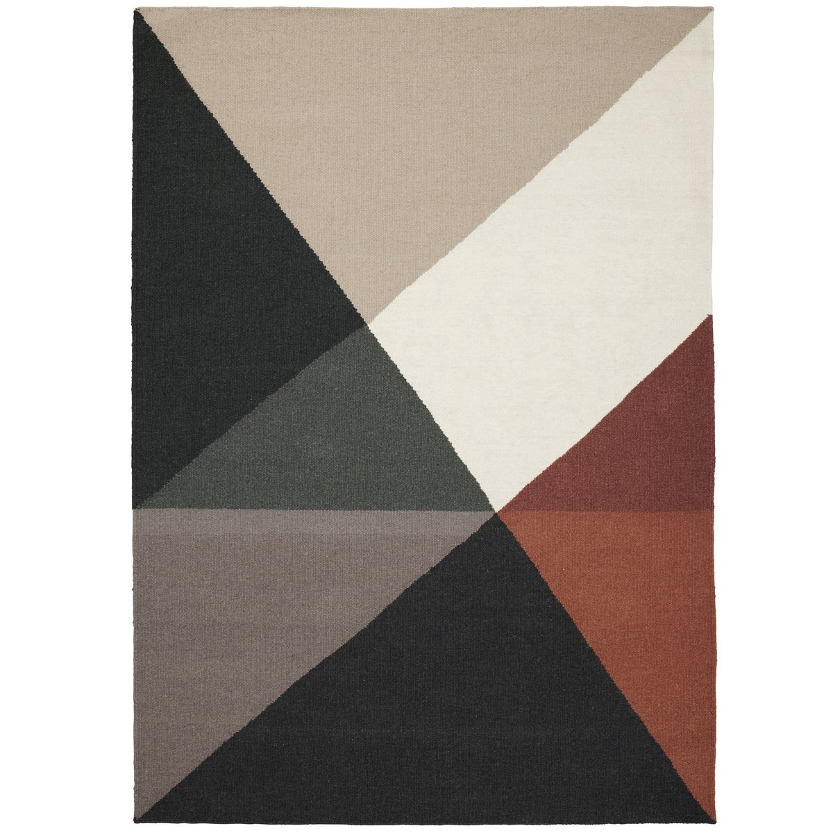 Linie Design Metri wool carpet 140x200 cm rust | Scandinavian Design | Wool rugs | Multi