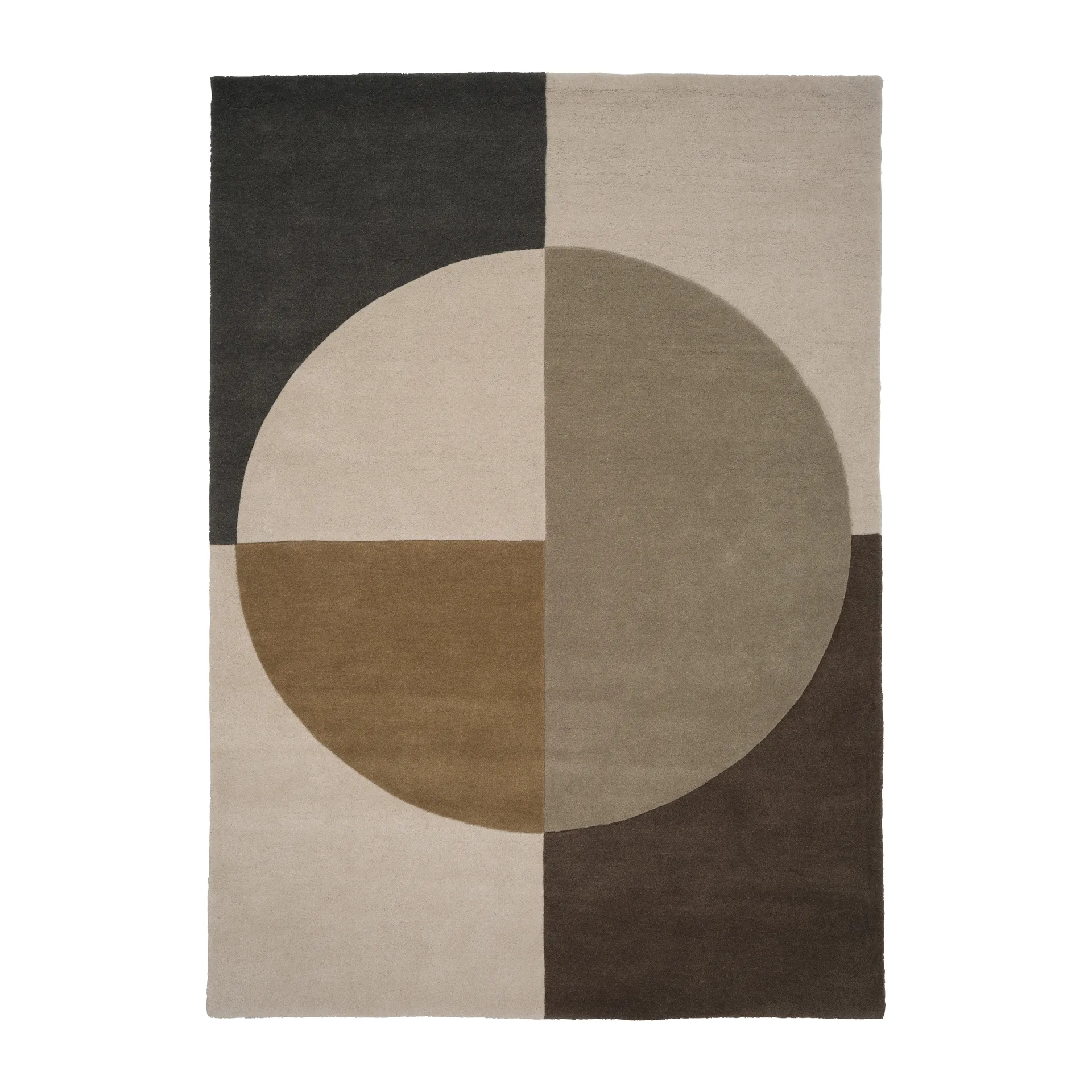 Radiality wool carpet, Olive. 200x300 cm Linie Design