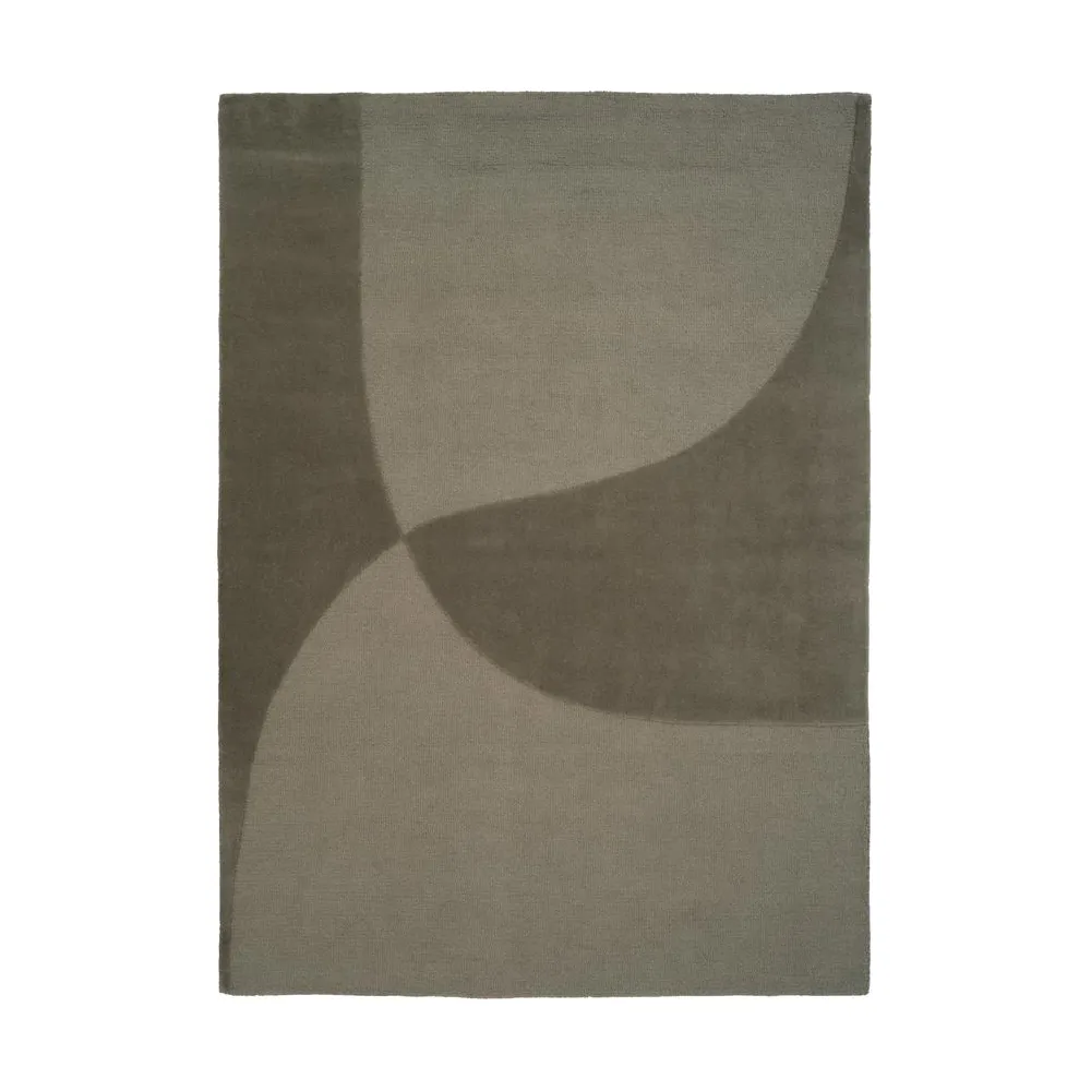 Linie Design Split Plains rug Moss, 140x200 cm | Scandinavian Design | Fringe & Deep pile rugs | Brown