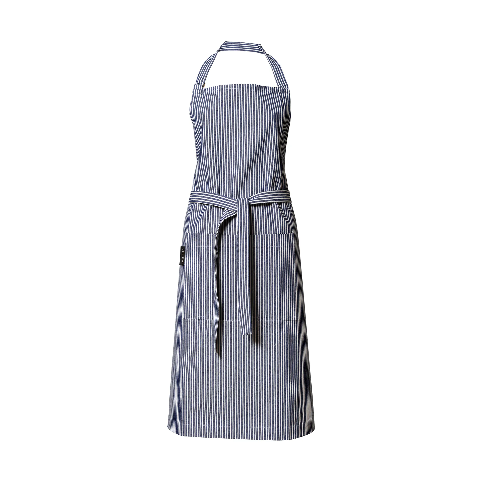 Emma apron, Indigo blue Linum