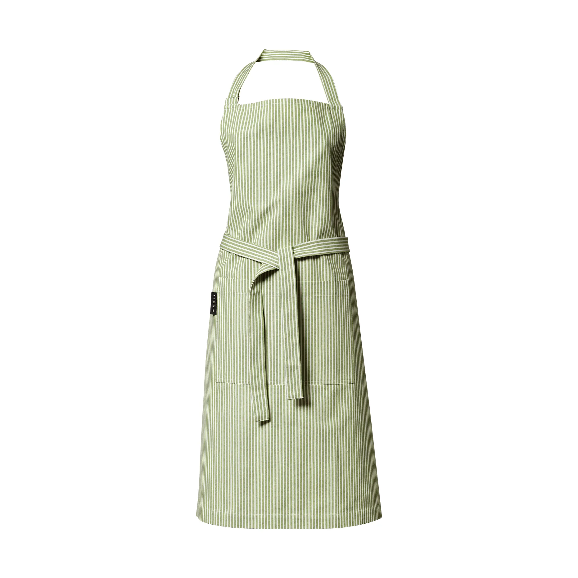 Emma apron, Moss green Linum