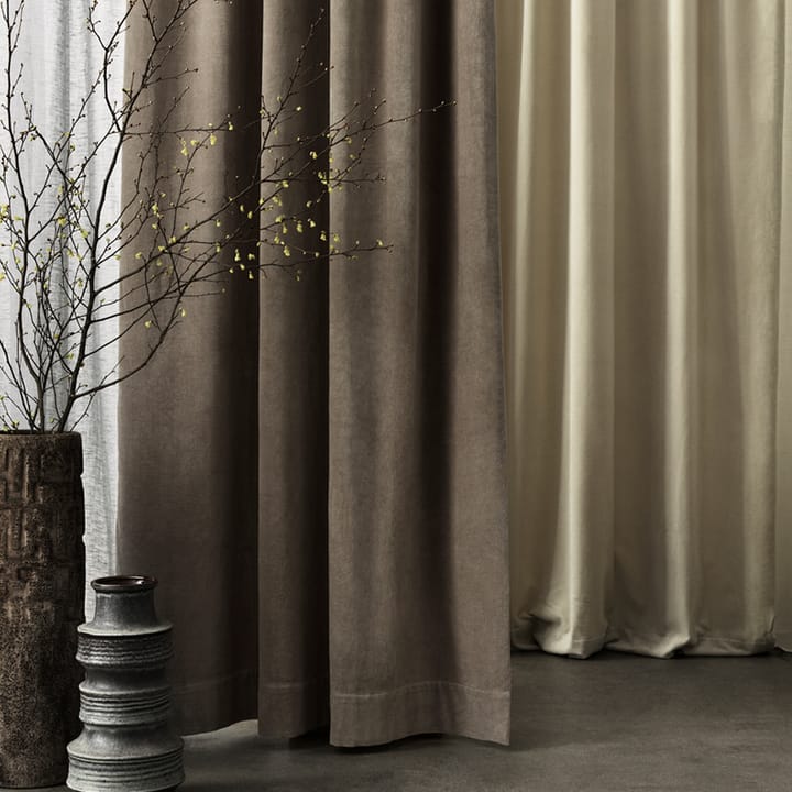 Paolo curtain with gathering tape - Creamy beige - Linum