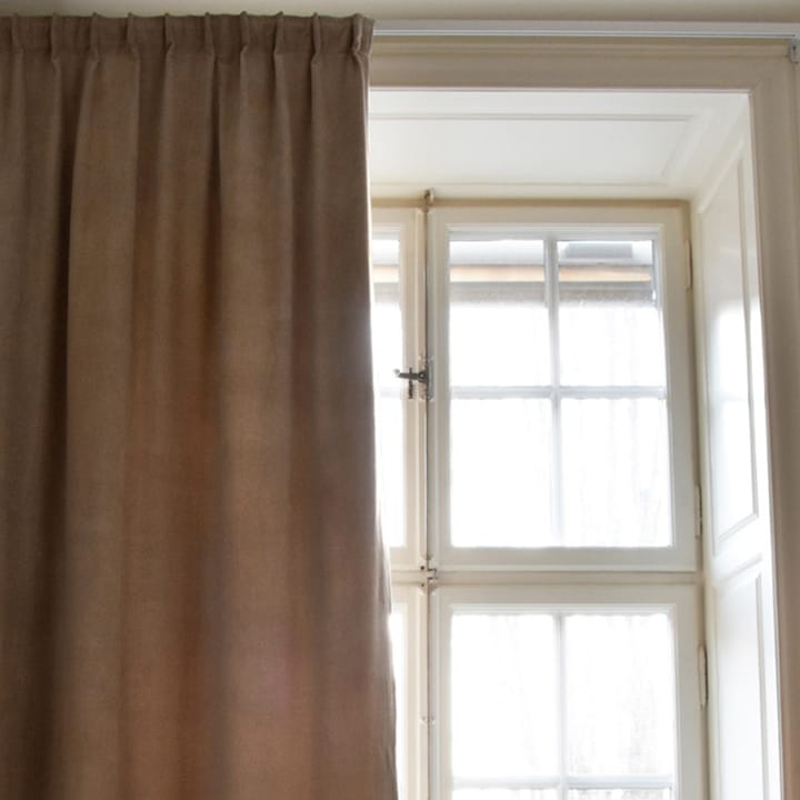 Paolo curtain with gathering tape, Taupe Brown Linum