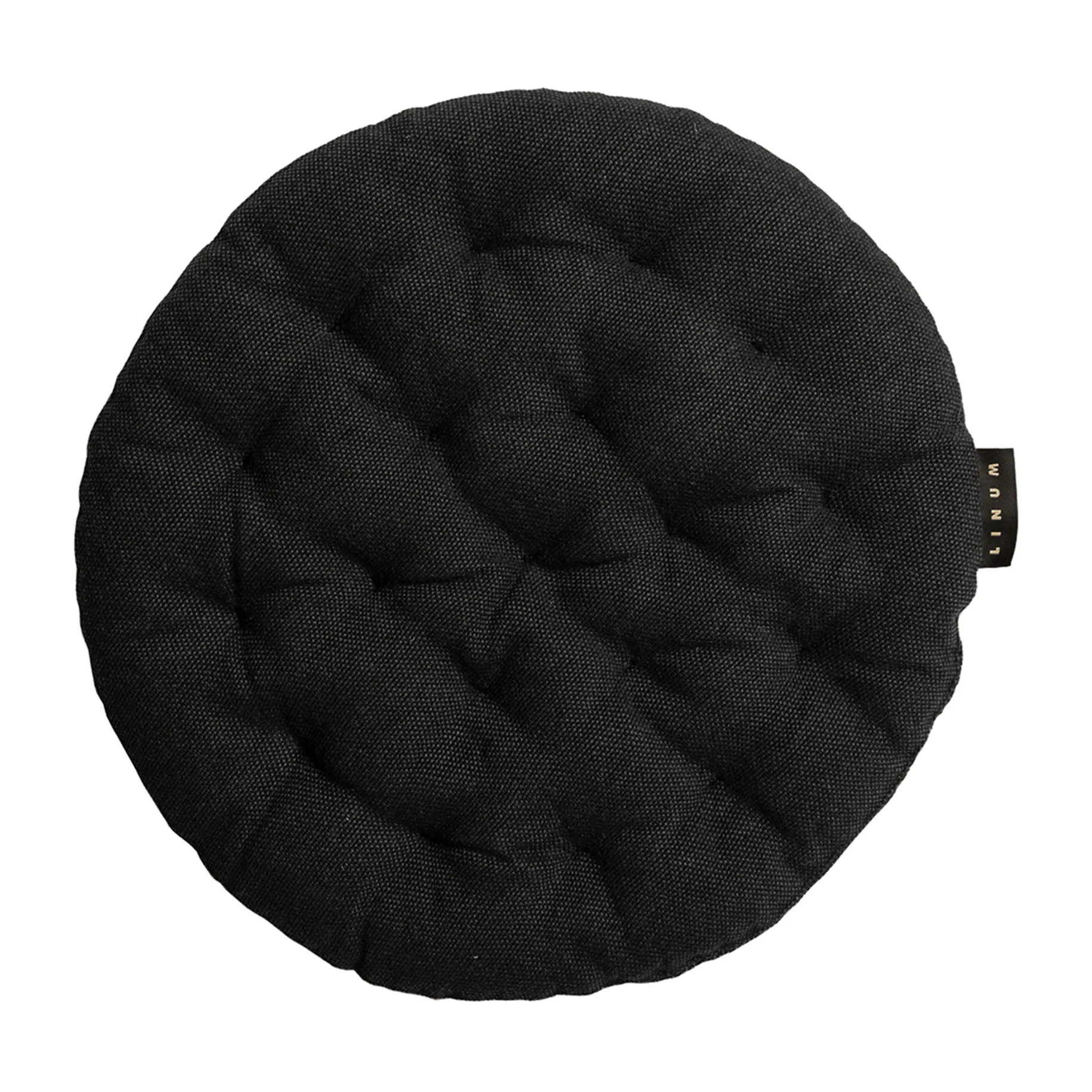 Pepper seat cushion Ø37 cm, Black blended Linum