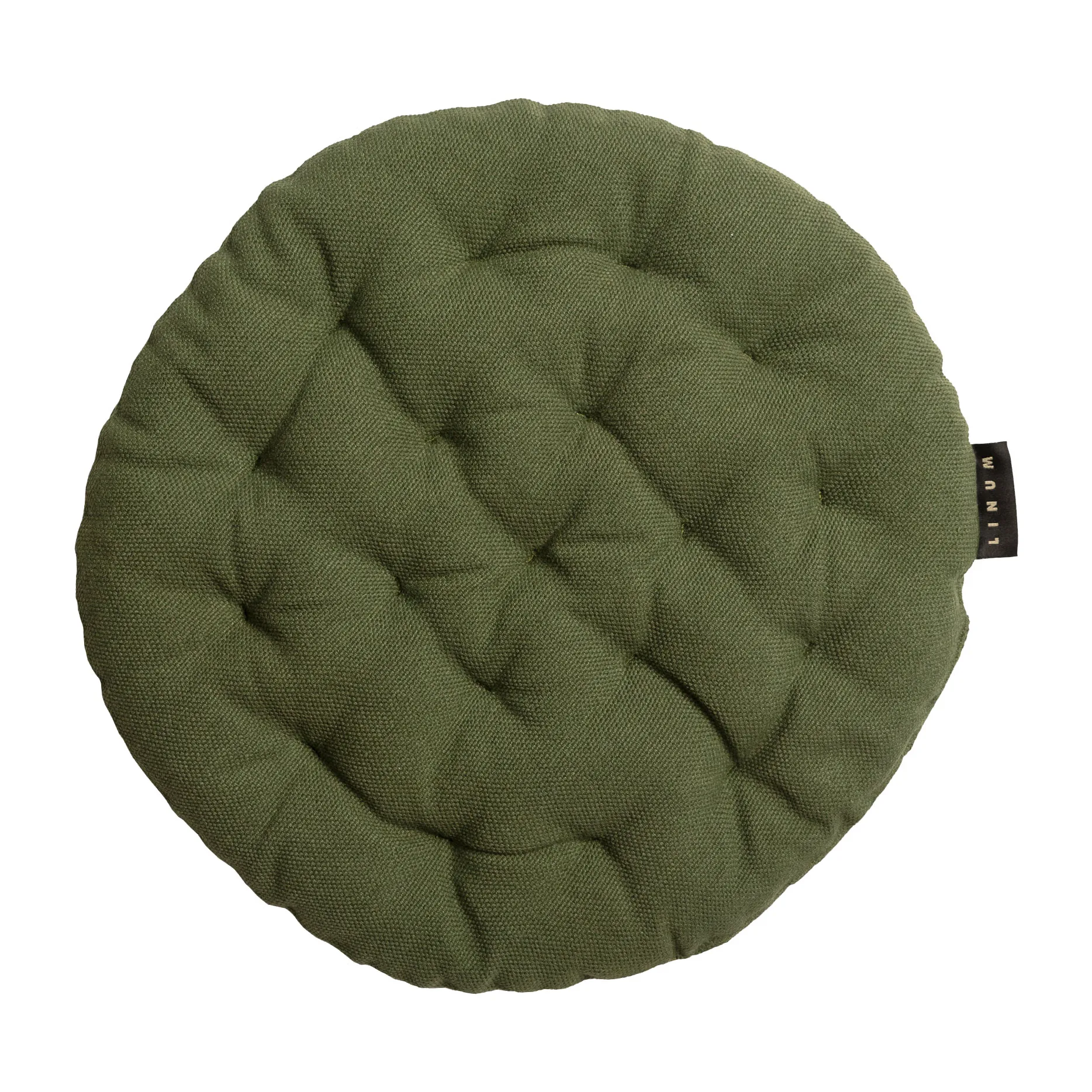 Pepper seat cushion Ø37 cm, Dark olive green Linum