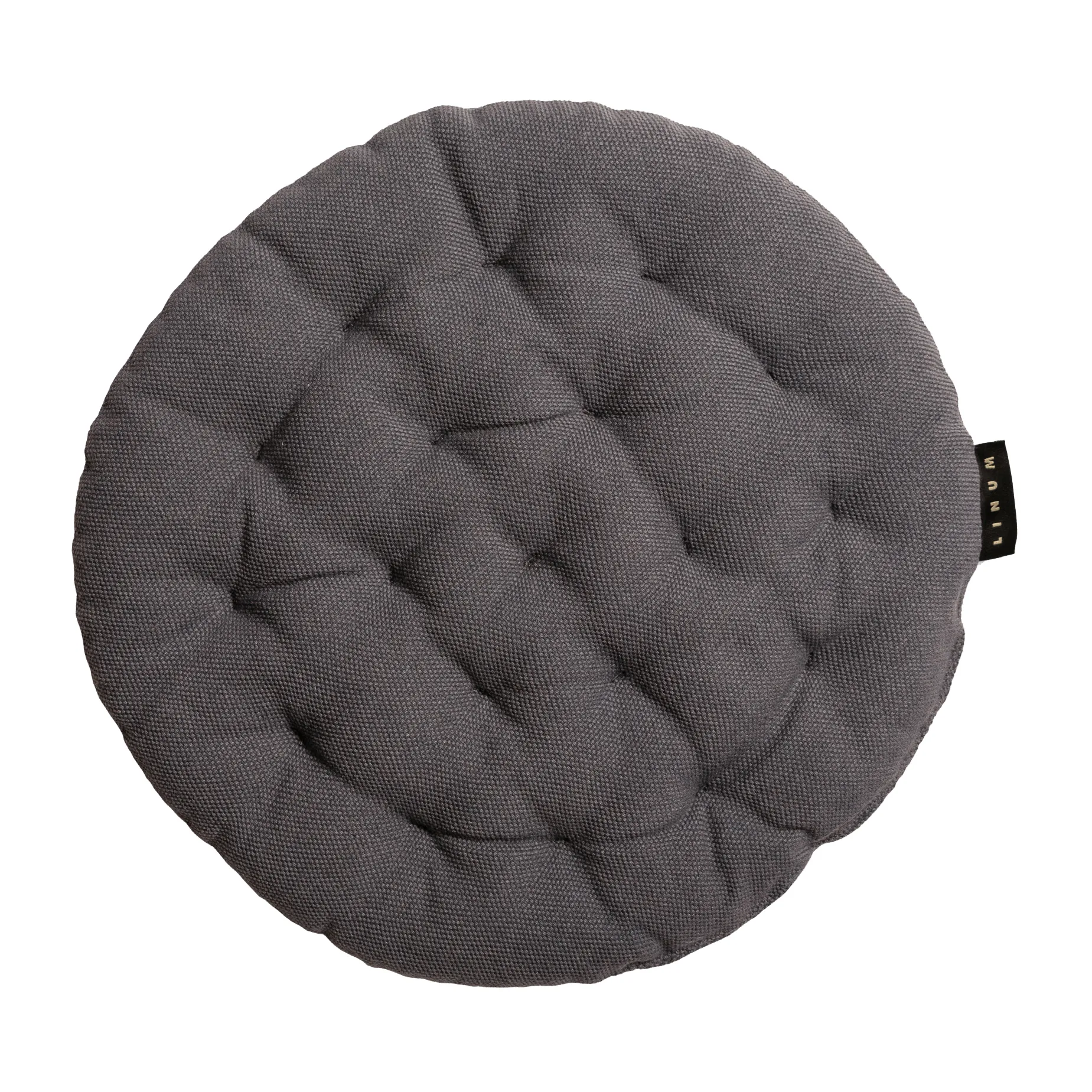 Pepper seat cushion Ø37 cm, Granite grey Linum