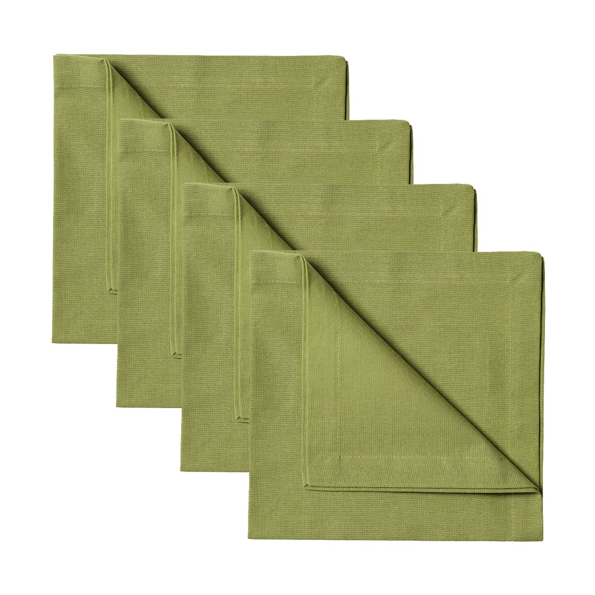 Linum Robert napkins 4-pack Moss green | Scandinavian Design | Linen & cotton napkins | Green