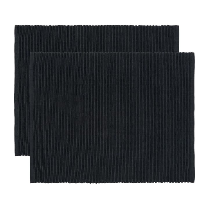 Uni placemat 35x46 cm 2-pack - Black - Linum