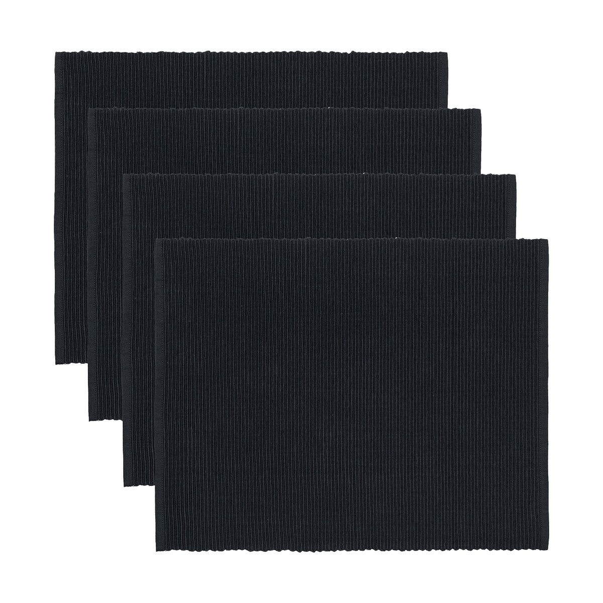 Linum Uni placemat 35x46 cm 4-pack Black
