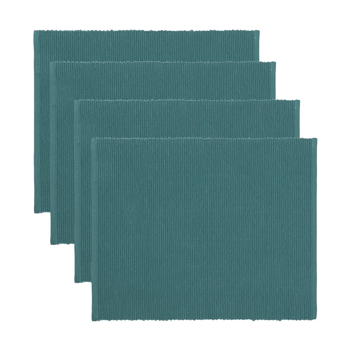 Linum Uni placemat 35x46 cm 4-pack Dark gray-turquoise