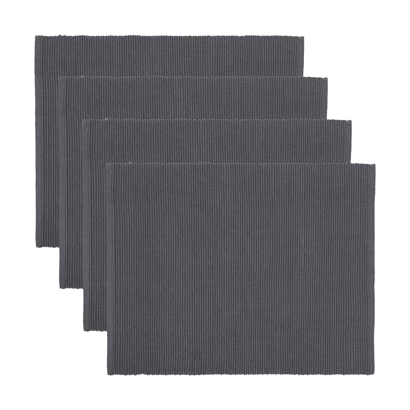 Linum Uni placemat 35x46 cm 4-pack Granite Grey