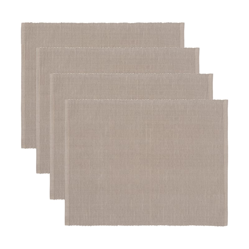Linum Uni placemat 35x46 cm 4-pack Mole brown