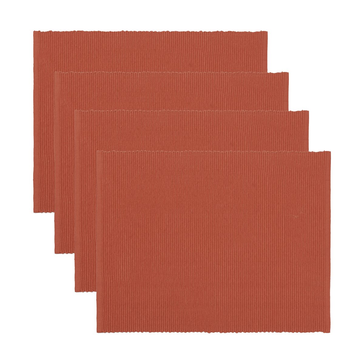 Linum Uni placemat 35x46 cm 4-pack Rust Orange | Scandinavian Design | Placemats | Orange