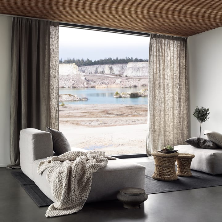 West curtain with ribbon strip, beige Linum