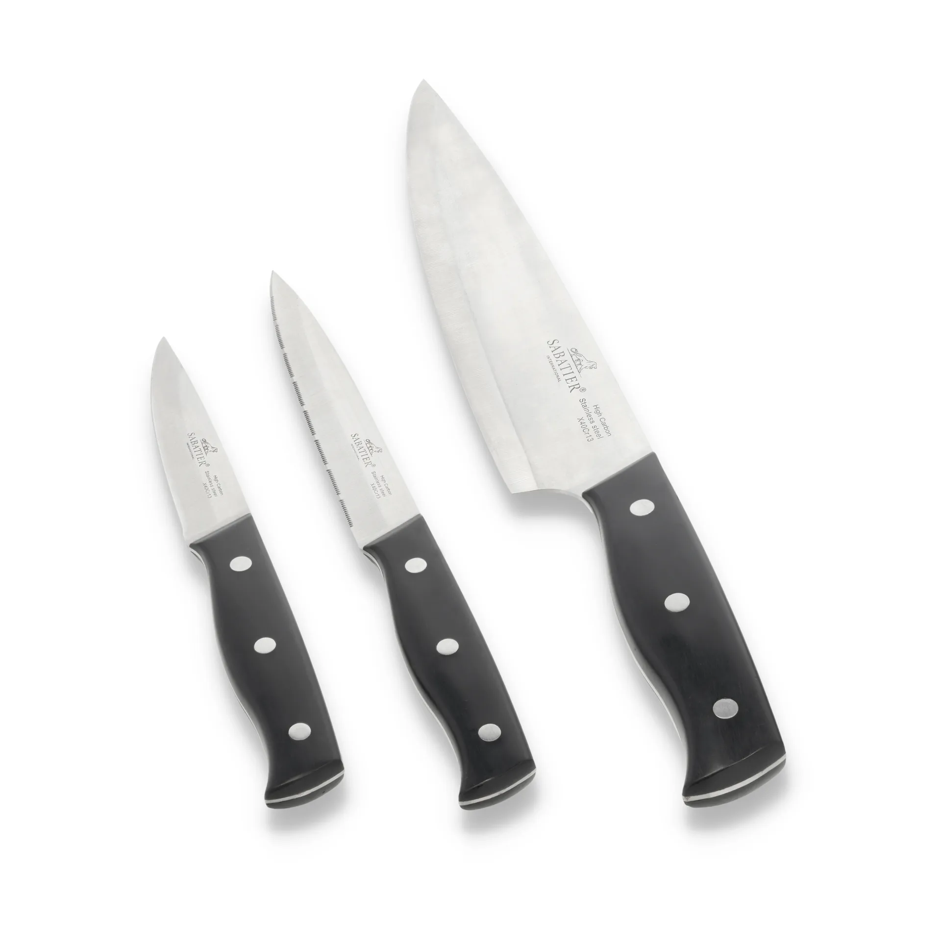 Lion Sabatier Austral knife set 3 pieces, Steel-black Lion Sabatier