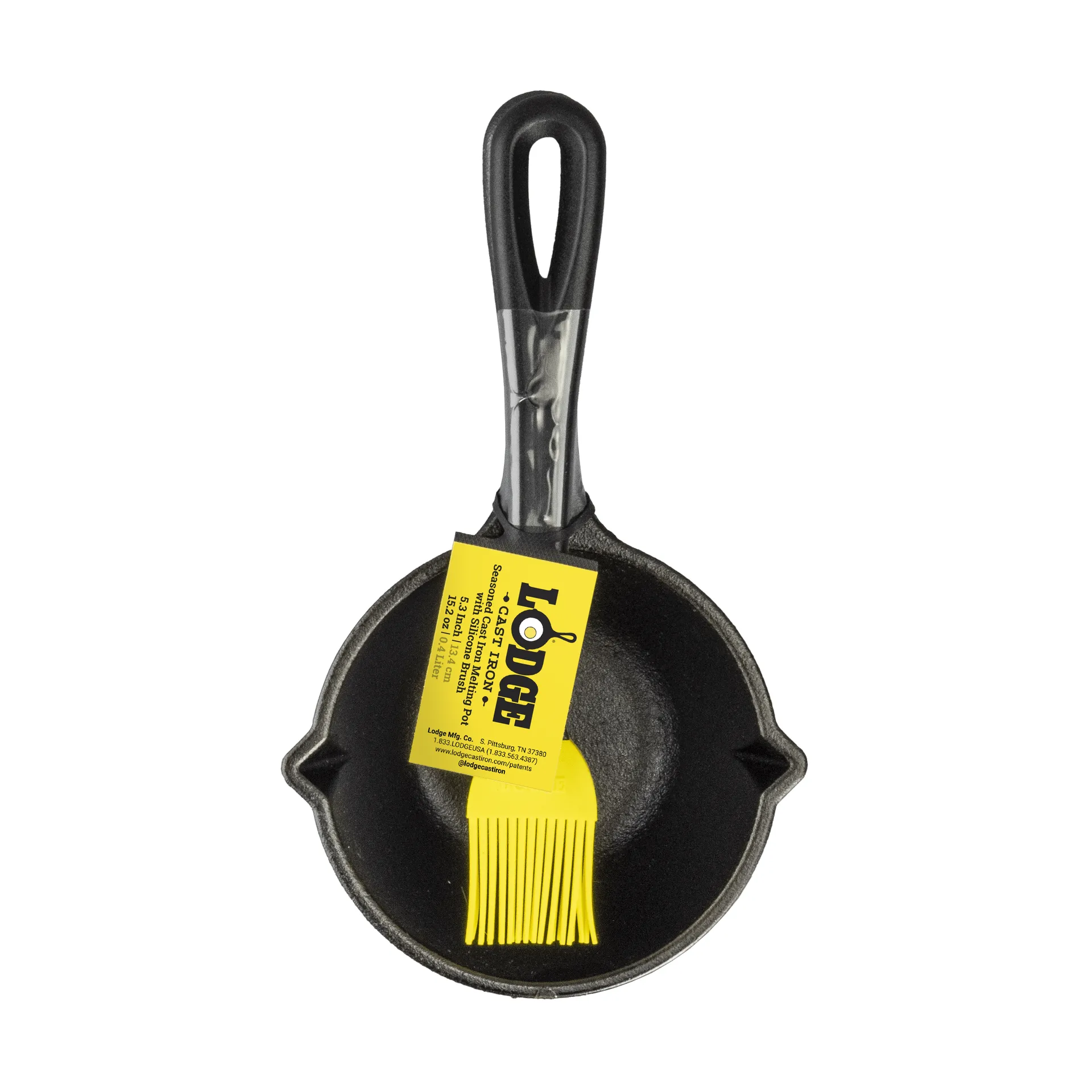 Saucepan with silicone brush, Cast iron, 23 cm Lodge