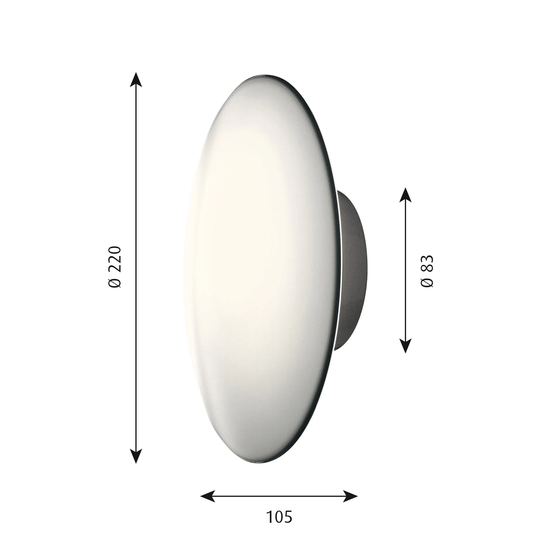 AJ Eklipta ceiling lamp-wall lamp Ø22 cm, White opal Louis Poulsen