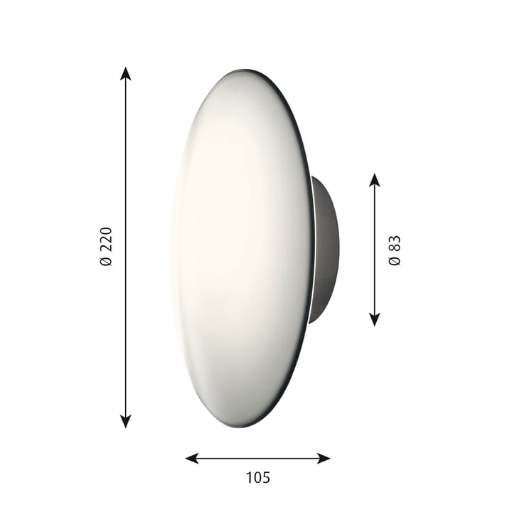 AJ Eklipta ceiling lamp-wall lamp Ø22 cm - White opal - Louis Poulsen