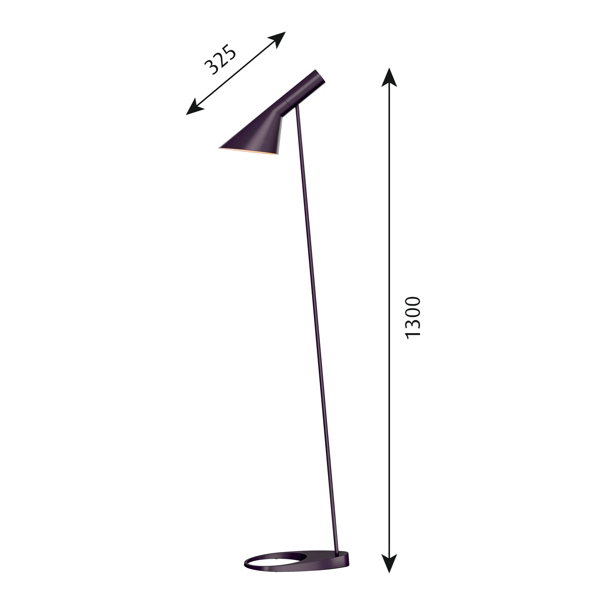AJ floor lamp, Aubergine Louis Poulsen