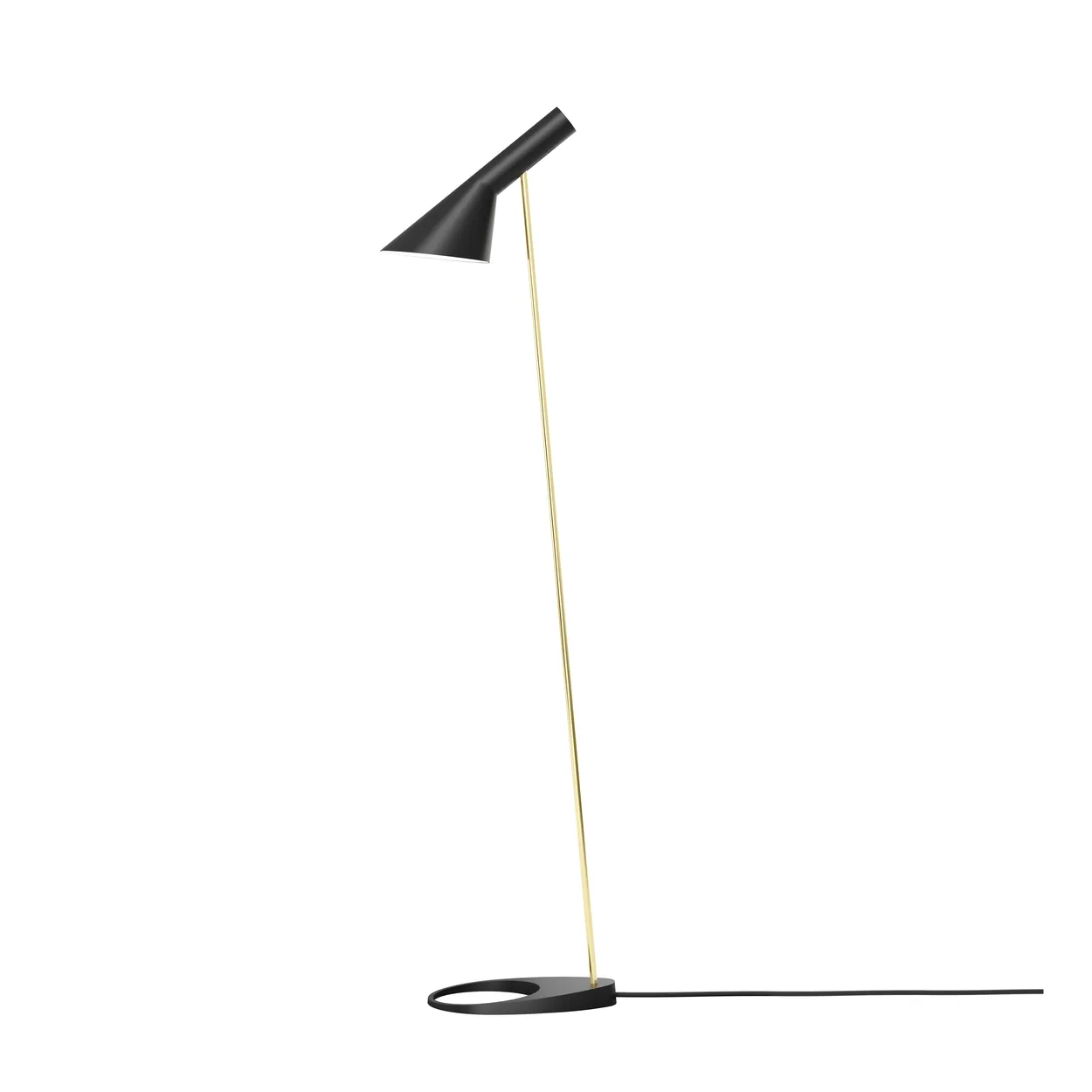 Louis Poulsen AJ floor lamp Brass-black | Scandinavian Design | Floor lamps | Black