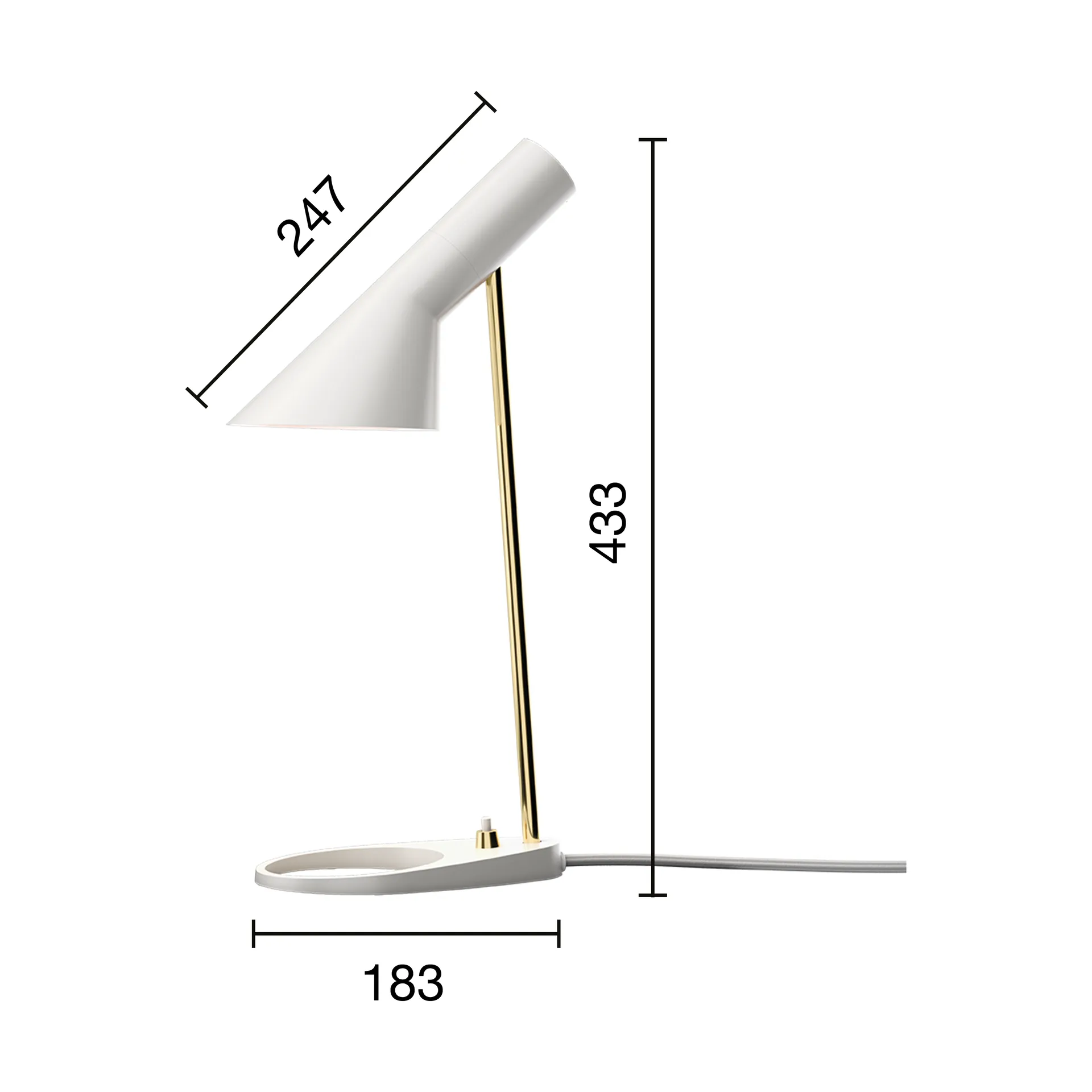 AJ Mini Anniversary edition table lamp, Matte white-pale rose Louis Poulsen