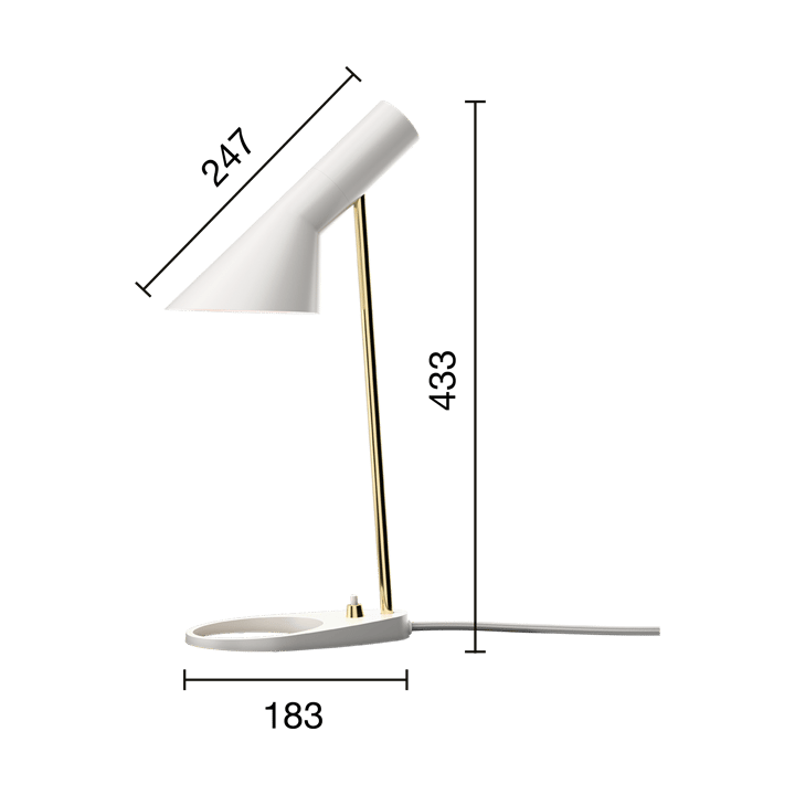 AJ Mini Anniversary edition table lamp, Matte white-pale rose Louis Poulsen