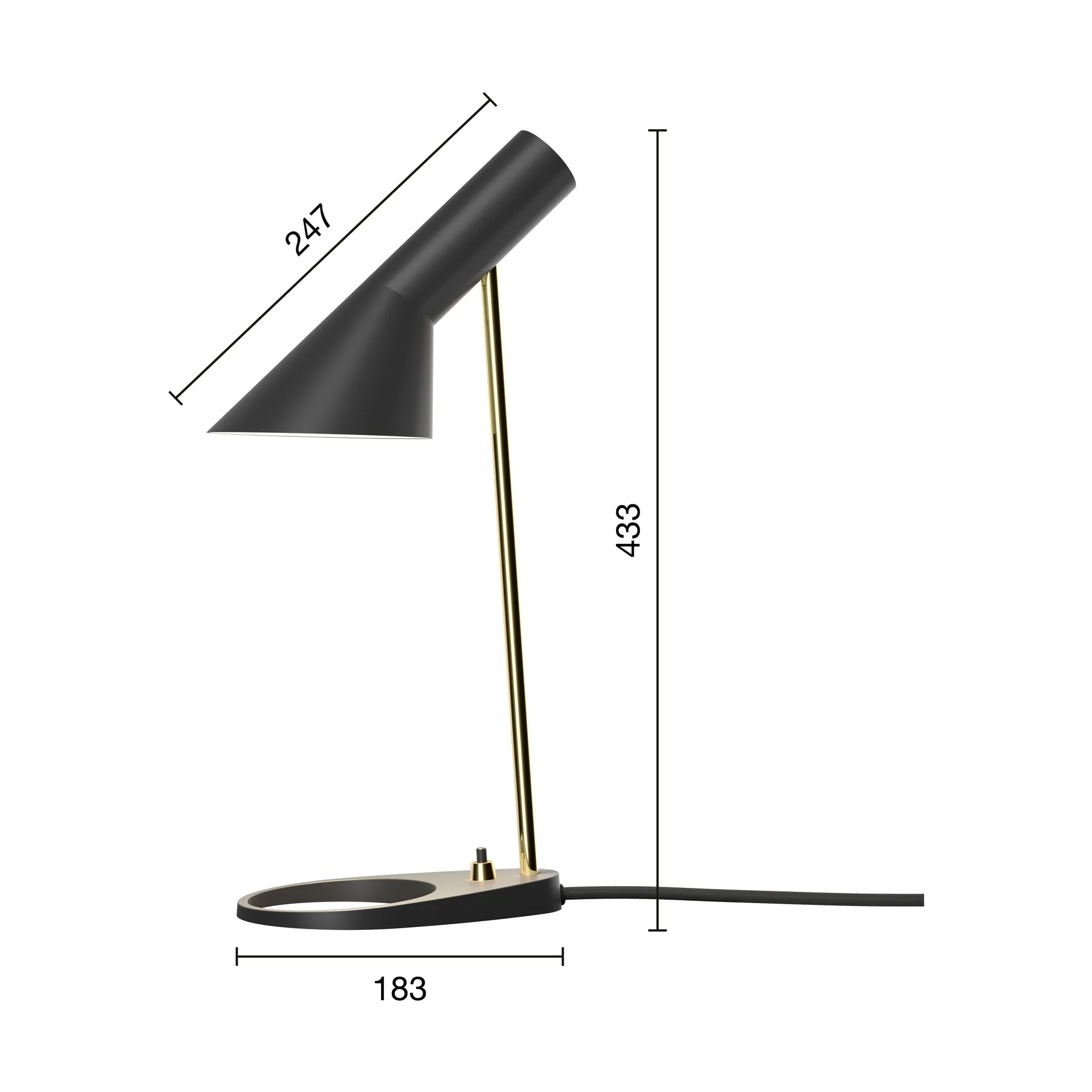 AJ MINI table lamp, Brass-black Louis Poulsen
