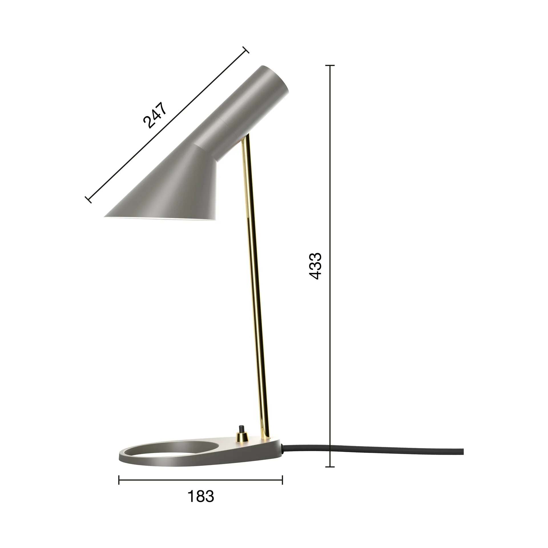 AJ MINI table lamp, Brass-warm grey Louis Poulsen