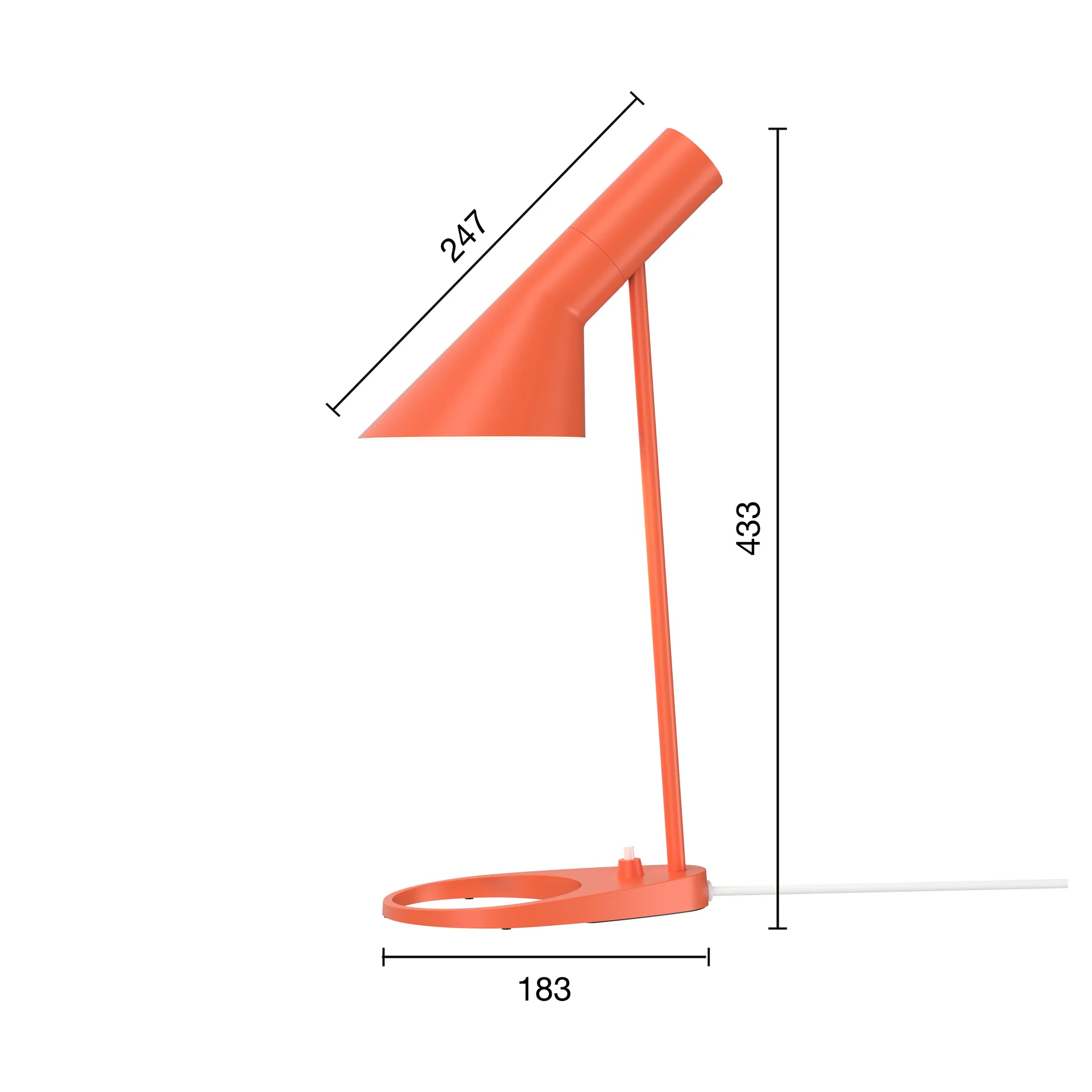 AJ MINI table lamp, Electric orange Louis Poulsen