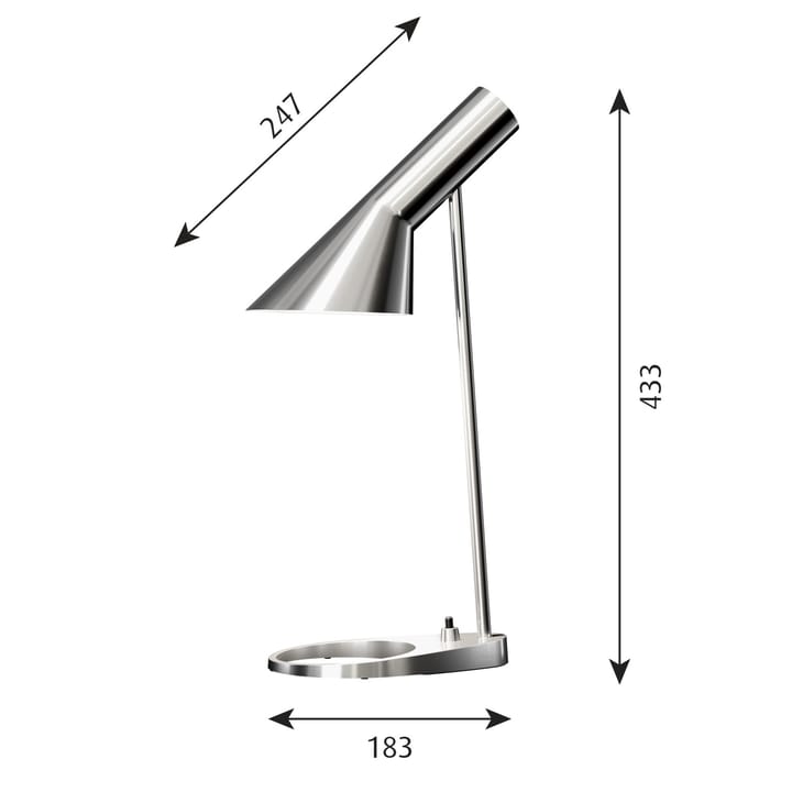 AJ MINI table lamp, Stainless steel polished Louis Poulsen