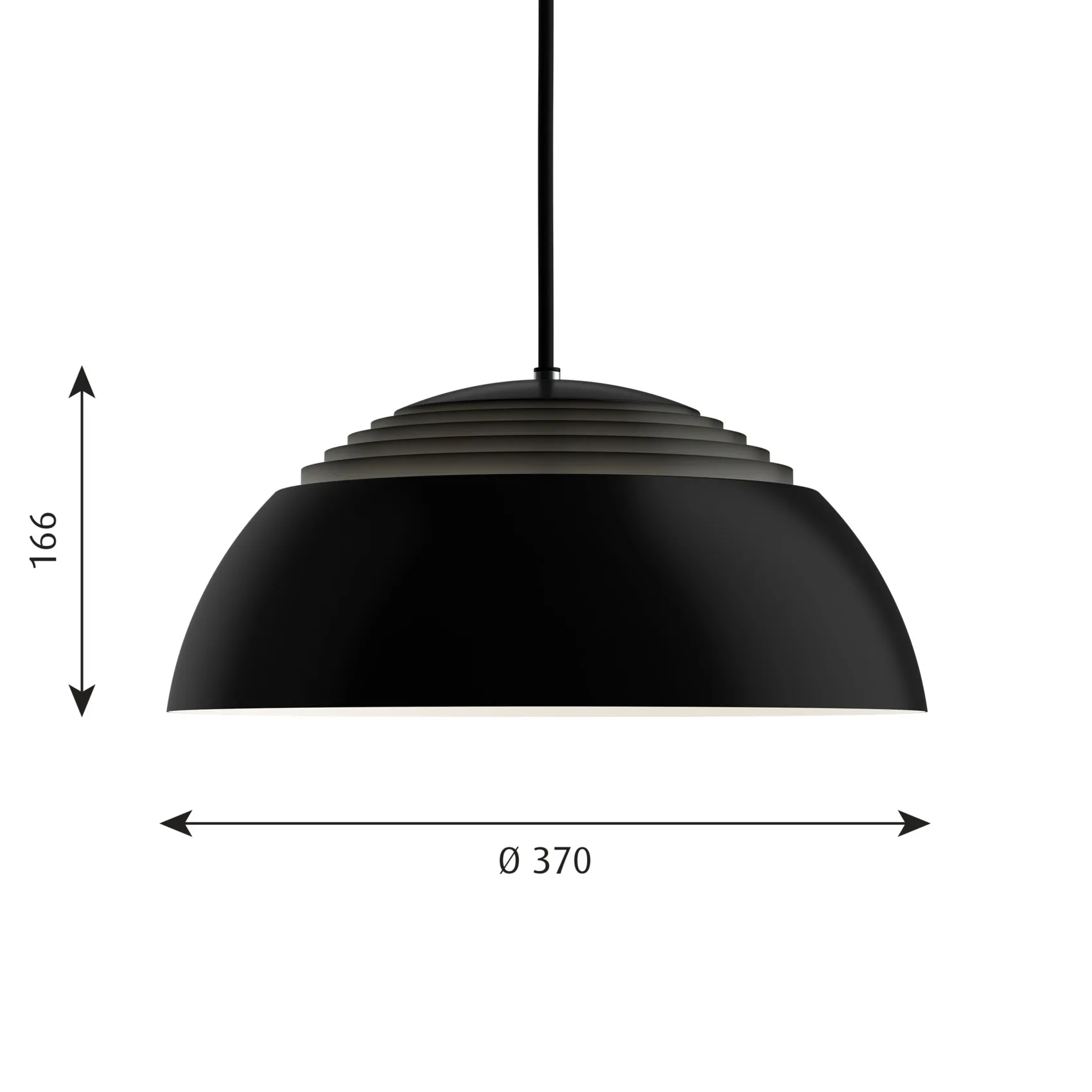 AJ Royal pendant lamp Ø37 cm, Black Louis Poulsen