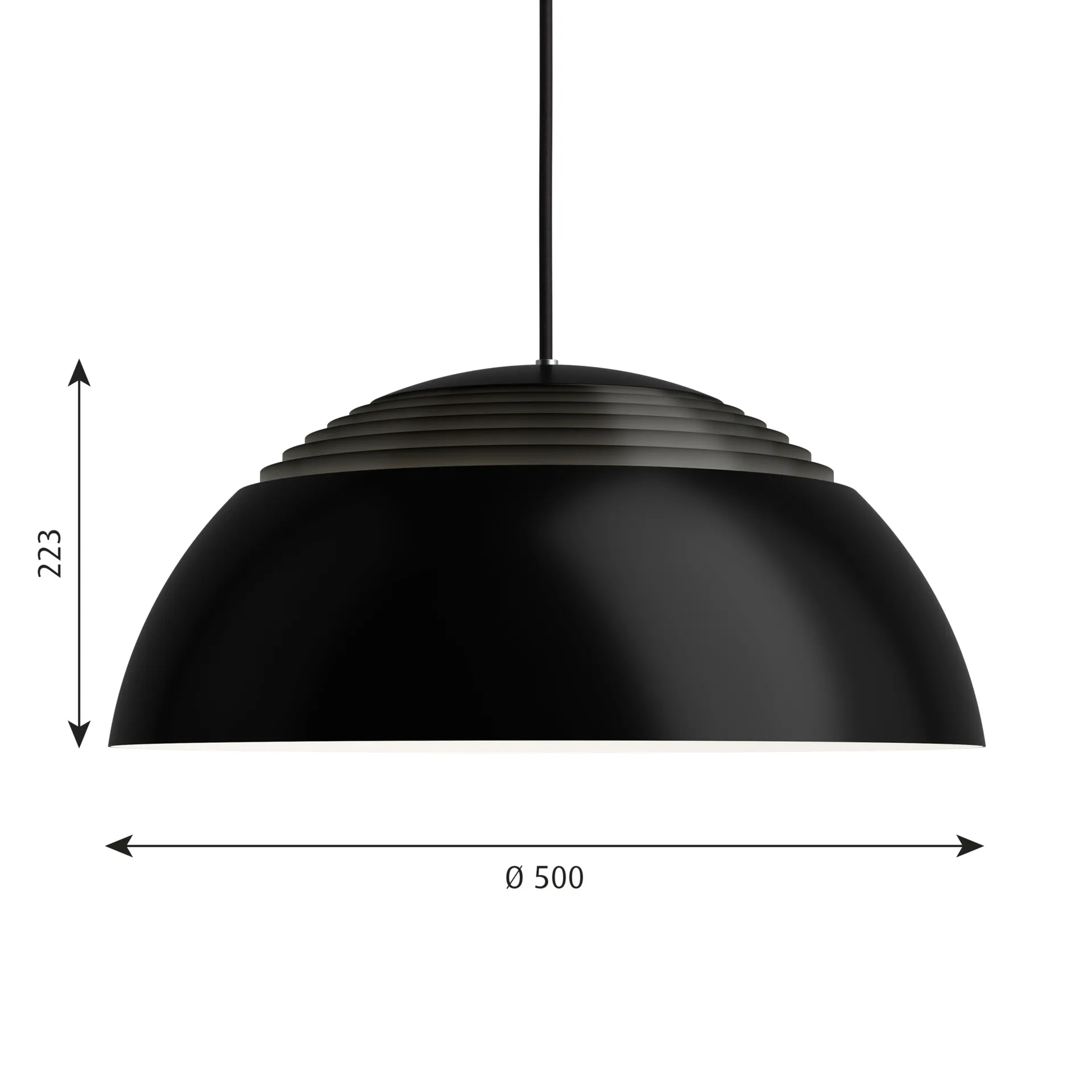 AJ Royal pendant lamp Ø50 cm, Black Louis Poulsen