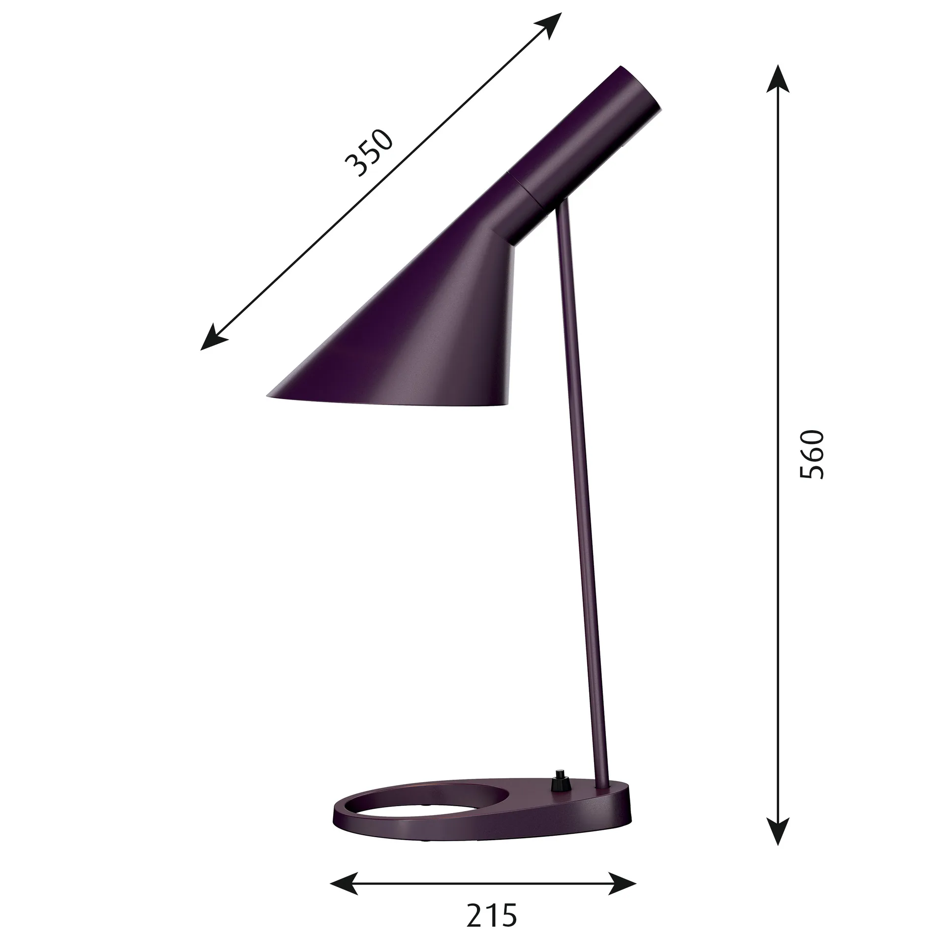 AJ table lamp, Aubergine Louis Poulsen
