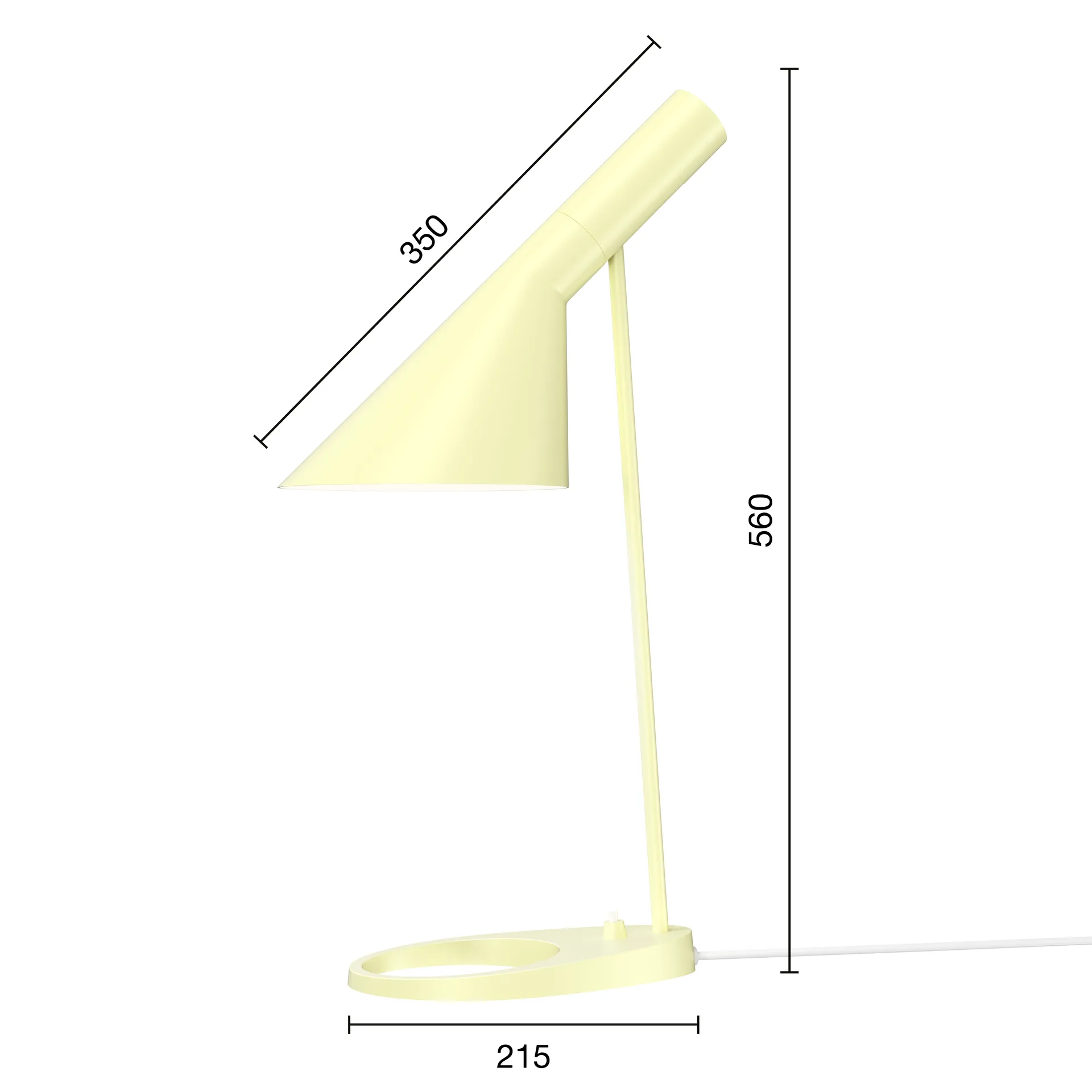 AJ table lamp, Soft lemon Louis Poulsen