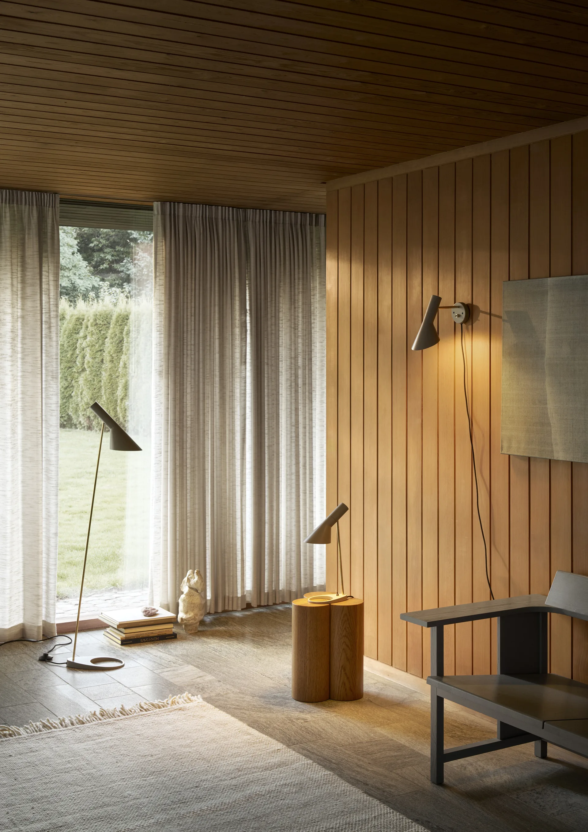 AJ wall lamp, Brass-warm grey Louis Poulsen