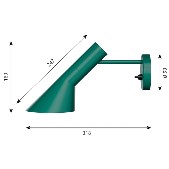 AJ wall lamp, Dark green Louis Poulsen