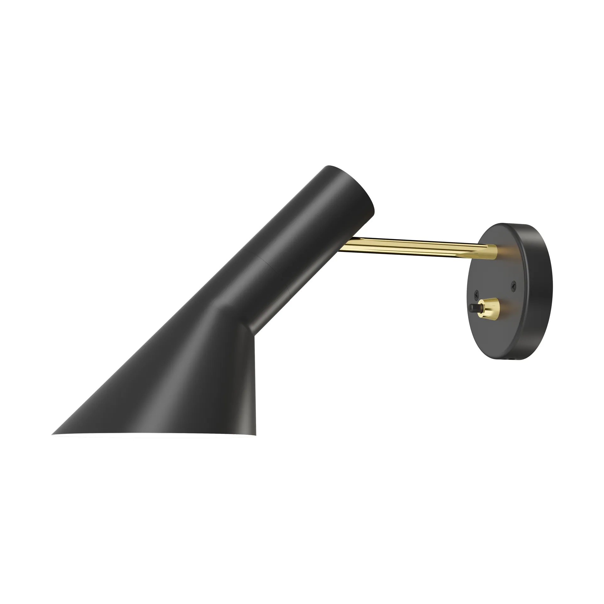 AJ wall lamp fixed installation, Brass-black Louis Poulsen