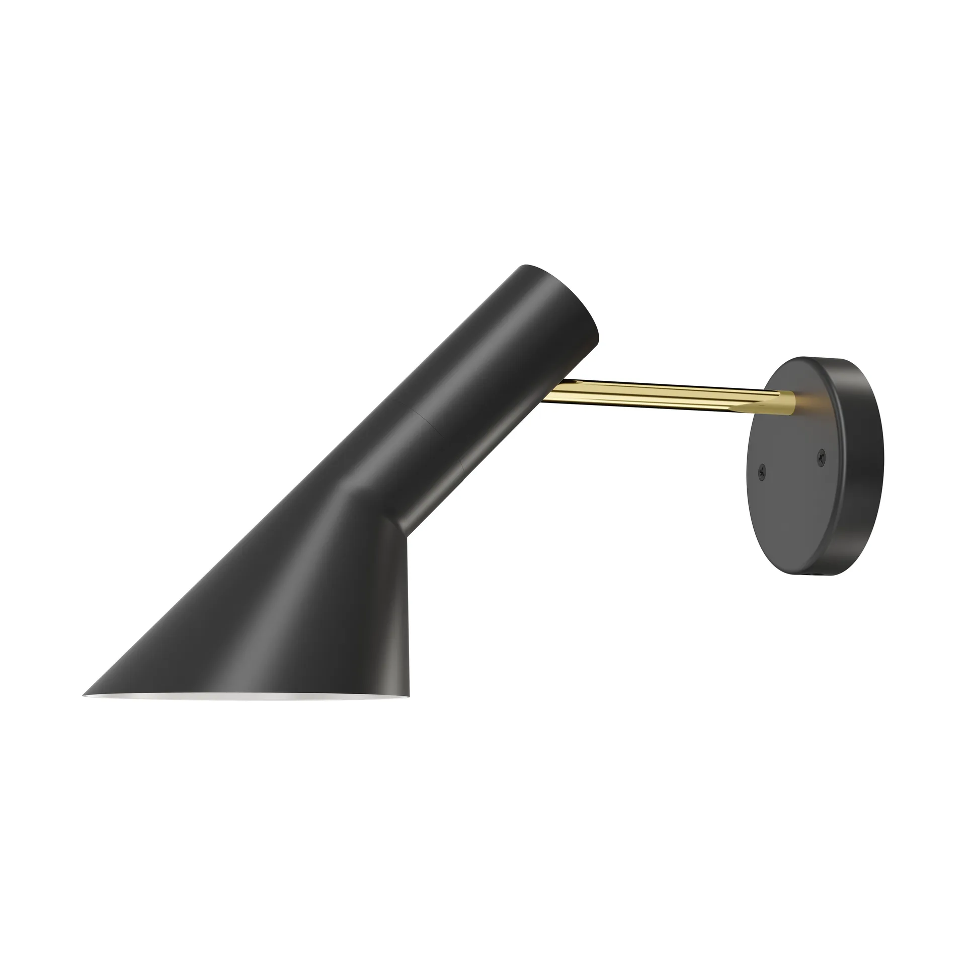 AJ wall lamp fixed installation without switch, Brass-black Louis Poulsen