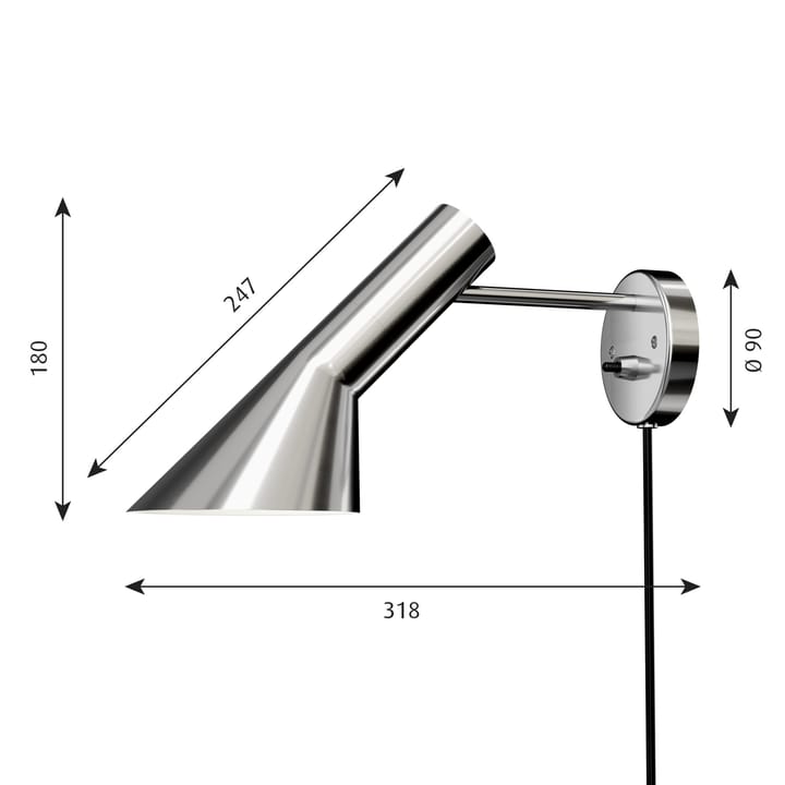 AJ wall lamp - Polished stainless steel - Louis Poulsen
