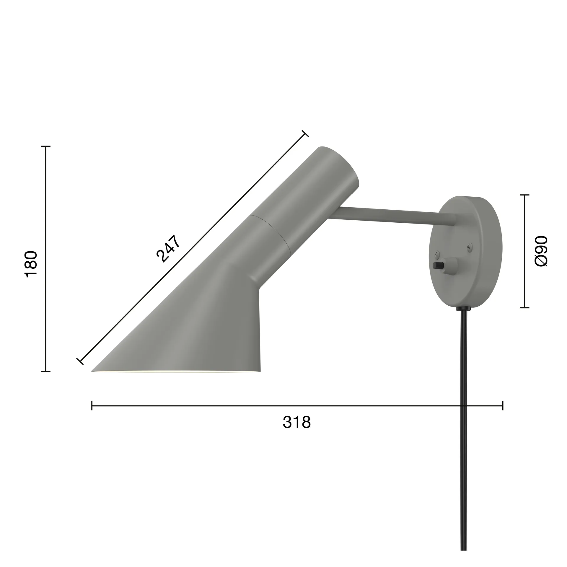 AJ wall lamp, Warm grey Louis Poulsen