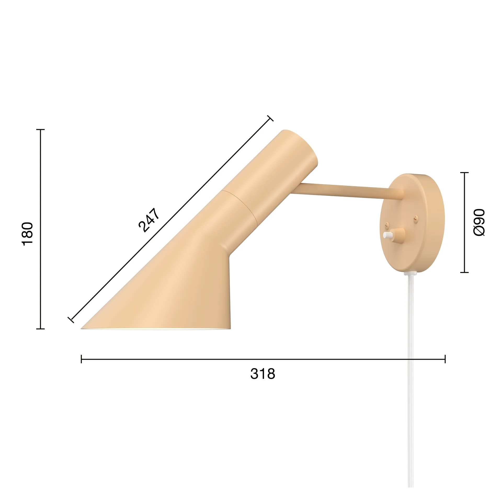 AJ wall lamp, Warm sand Louis Poulsen