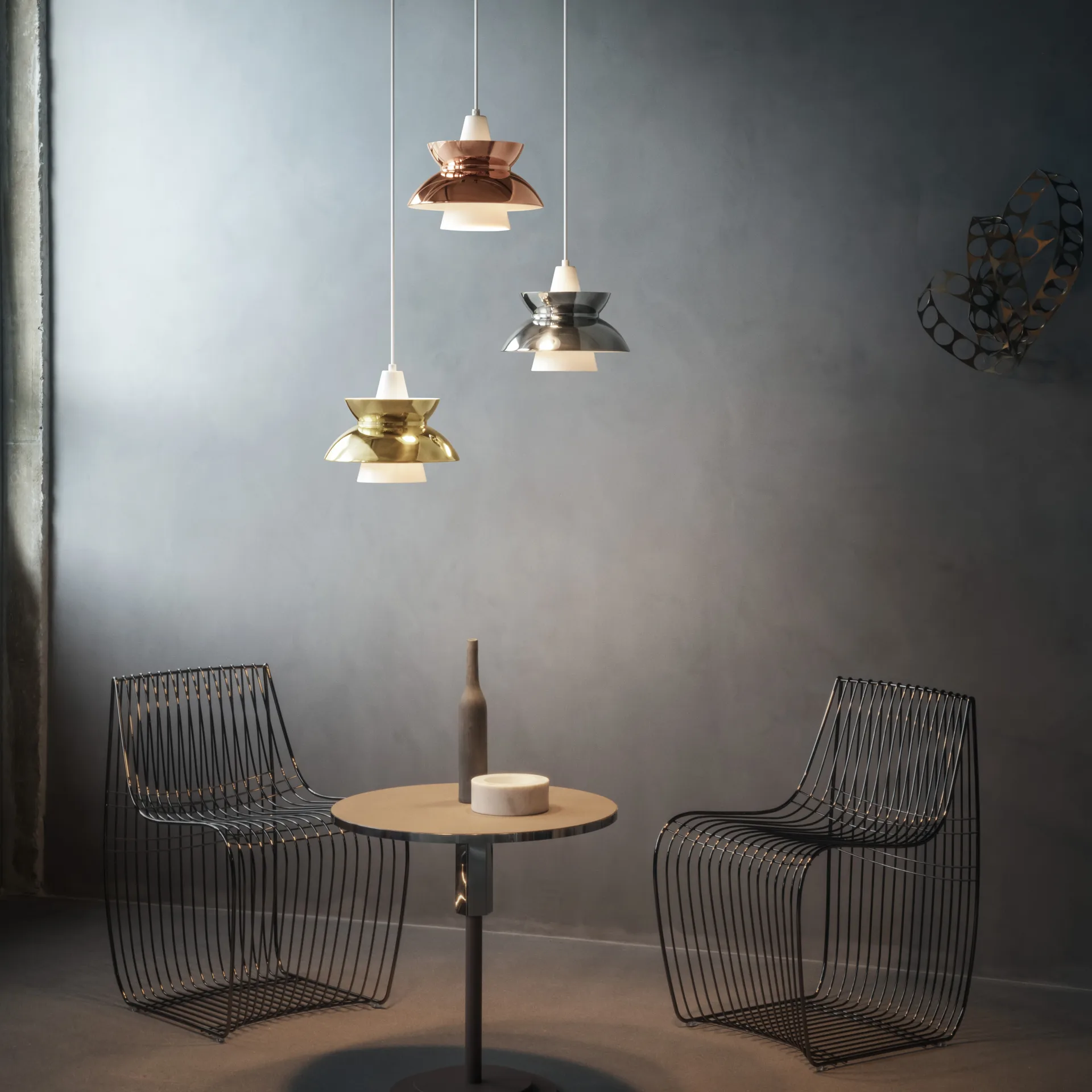 Doo-Wop pendant lamp metal , Polished brass Louis Poulsen
